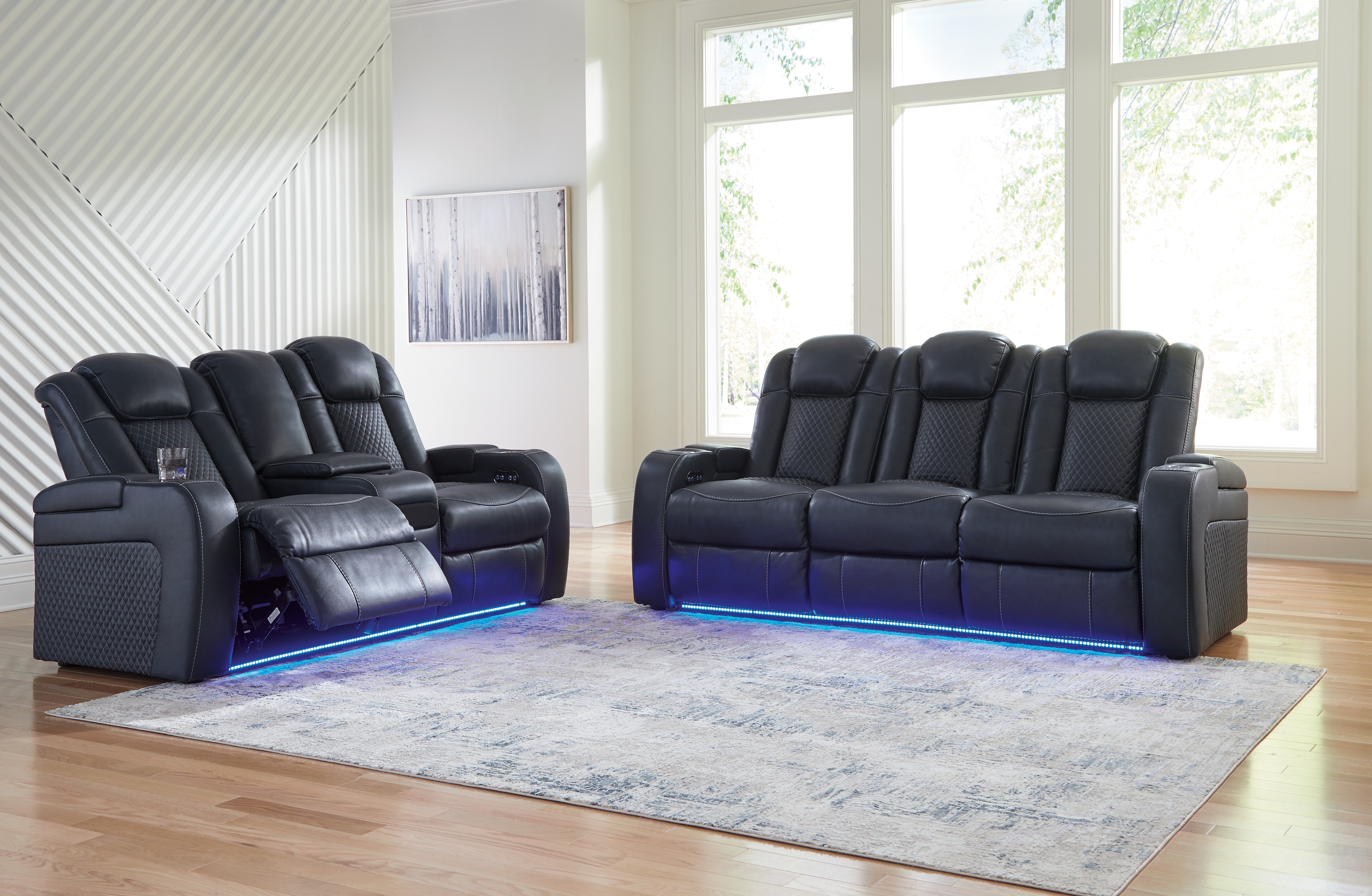 Ashley Party Party Time Power Reclining Sofa And Loveseat Set