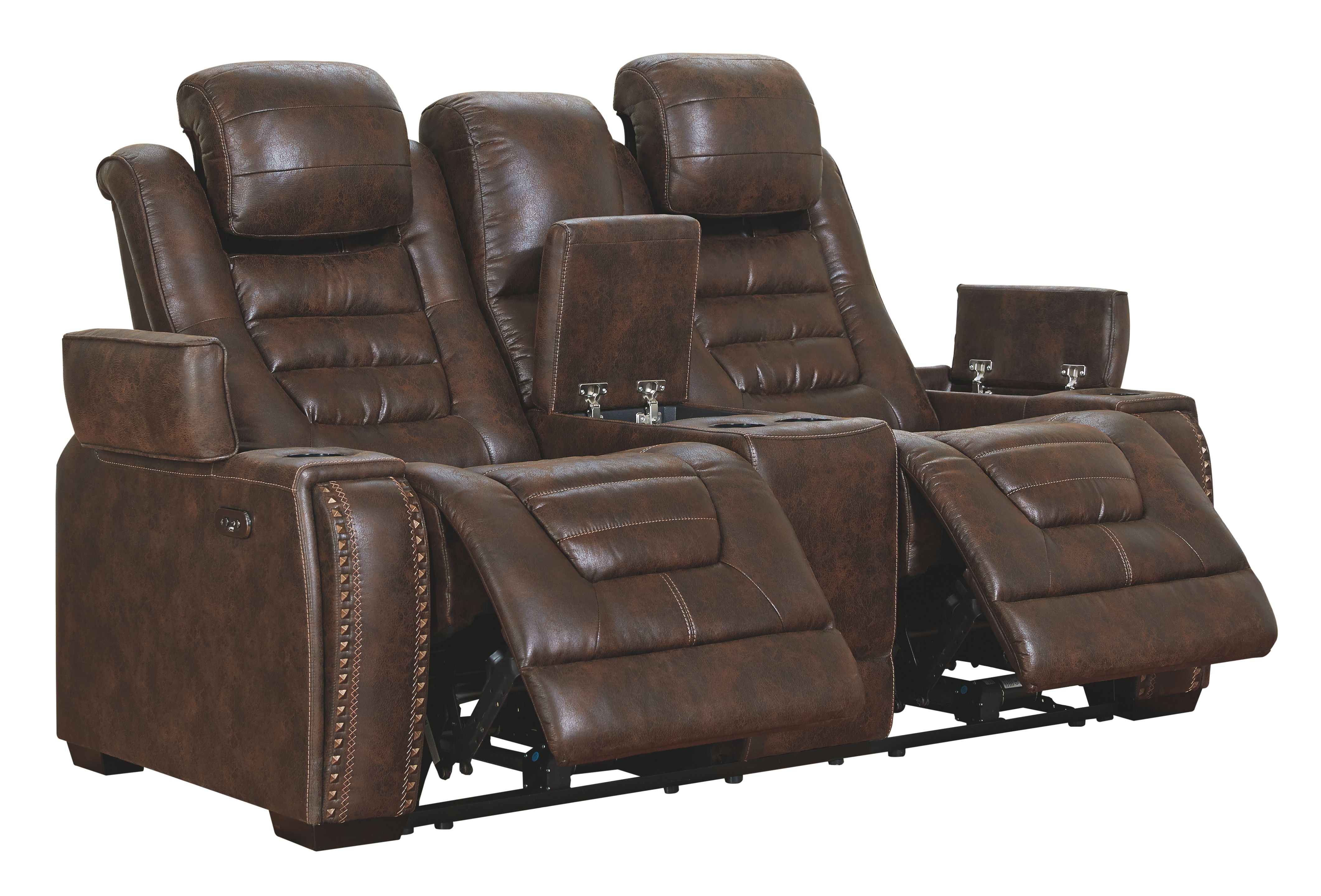 Signature Design by Ashley Living Room Game Zone Power Reclining Loveseat  with Console 3850118