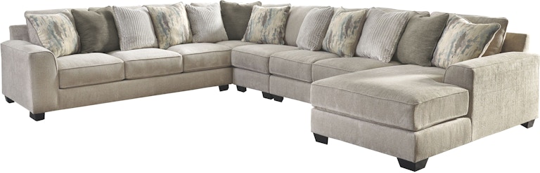 Benchcraft Ardsley 5-Piece Sectional with Right Arm Facing Chaise 39504S8 SIK3955PC
