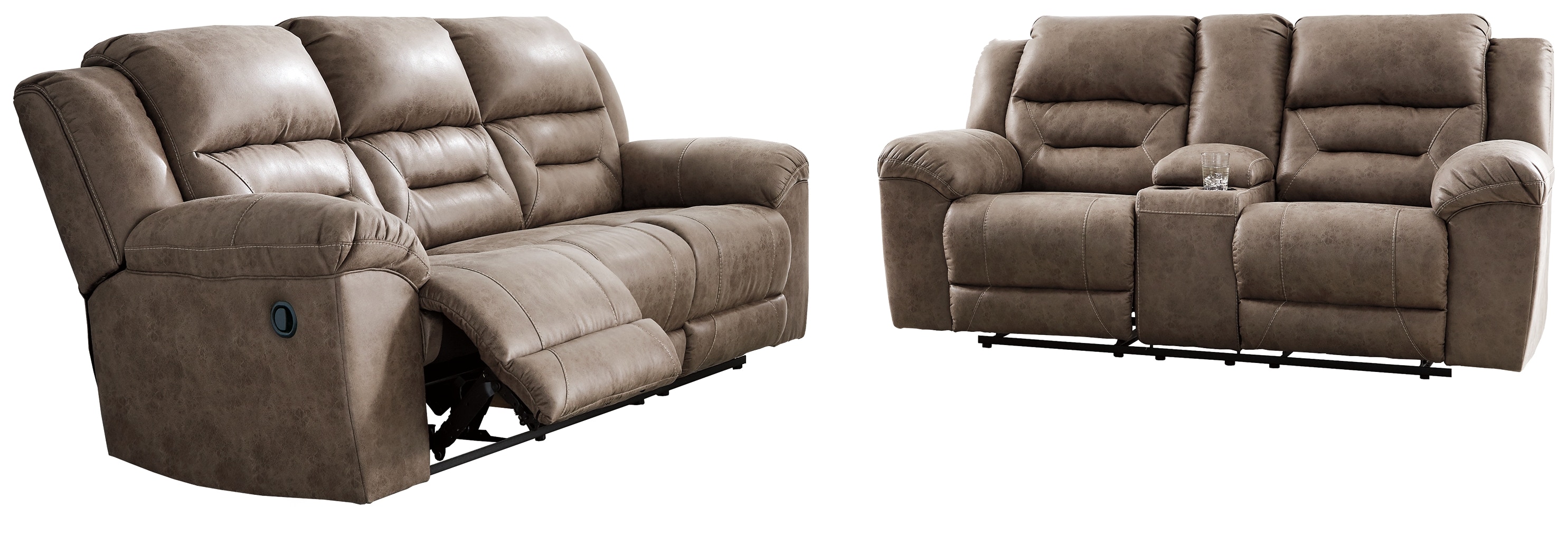 Shop our Stoneland Fossil Reclining Sofa Loveseat by Signature