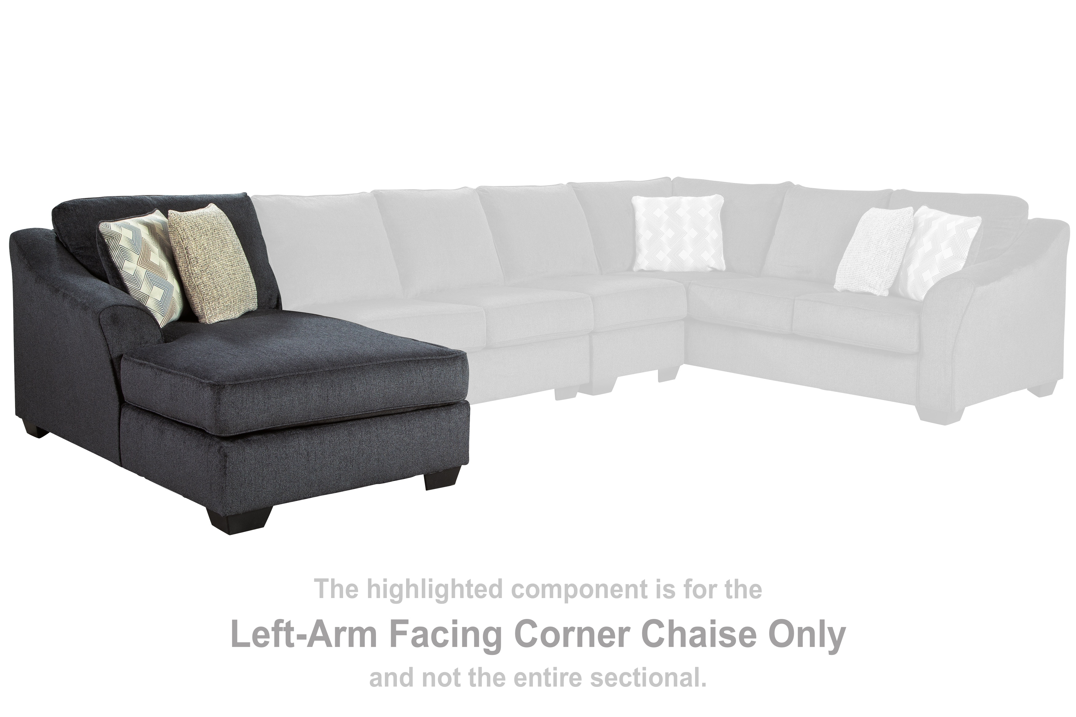 Luxe gray 4 piece left deals arm facing sectional with chaise