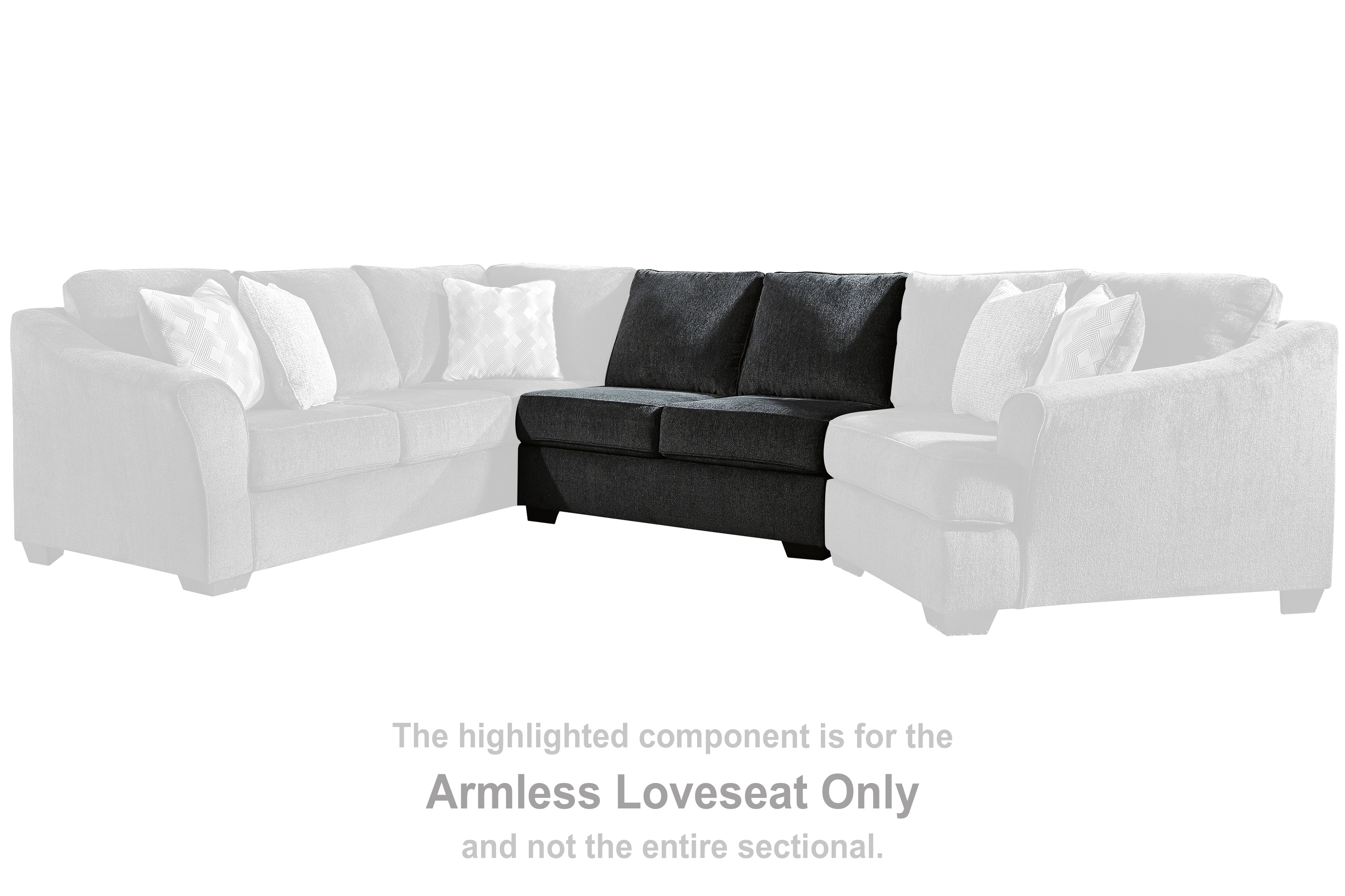 Armless loveseat online sectional