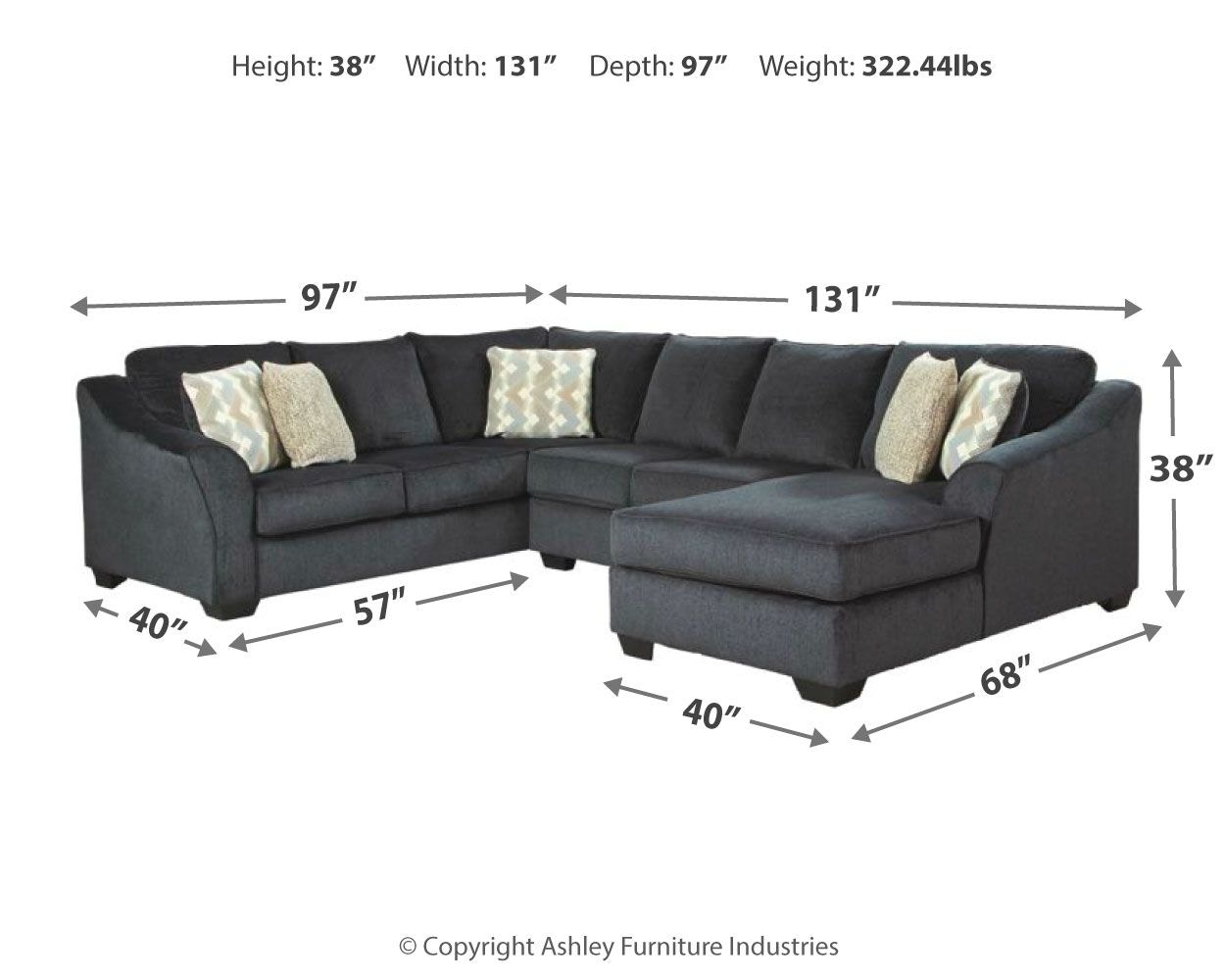 Eltmann slate deals sectional