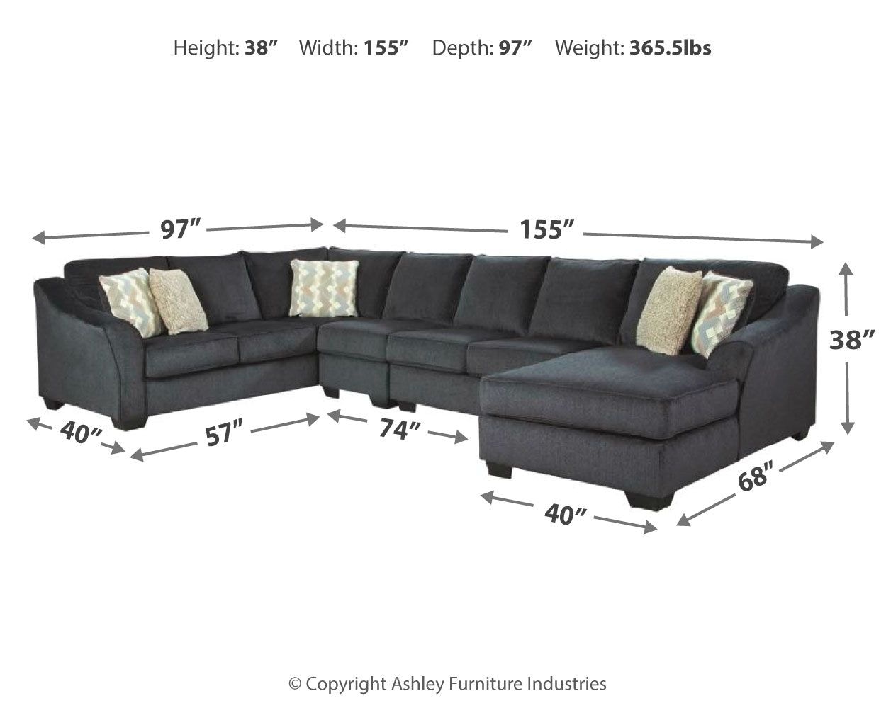 Signature Design by Ashley Living Room Eltmann 4 Piece Sectional with Chaise 41303S8 Furniture