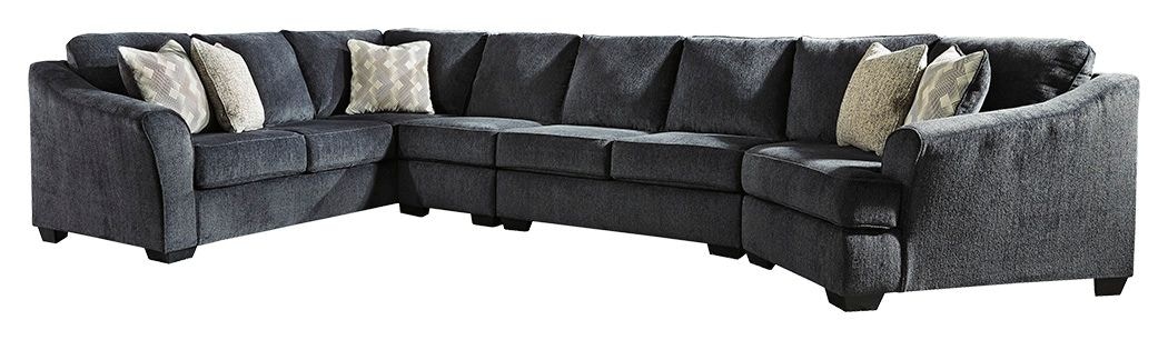 Grey sectional store with cuddler