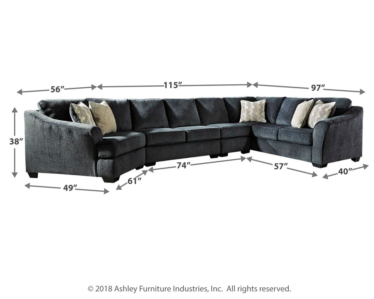 Ashley eltmann online sectional with cuddler