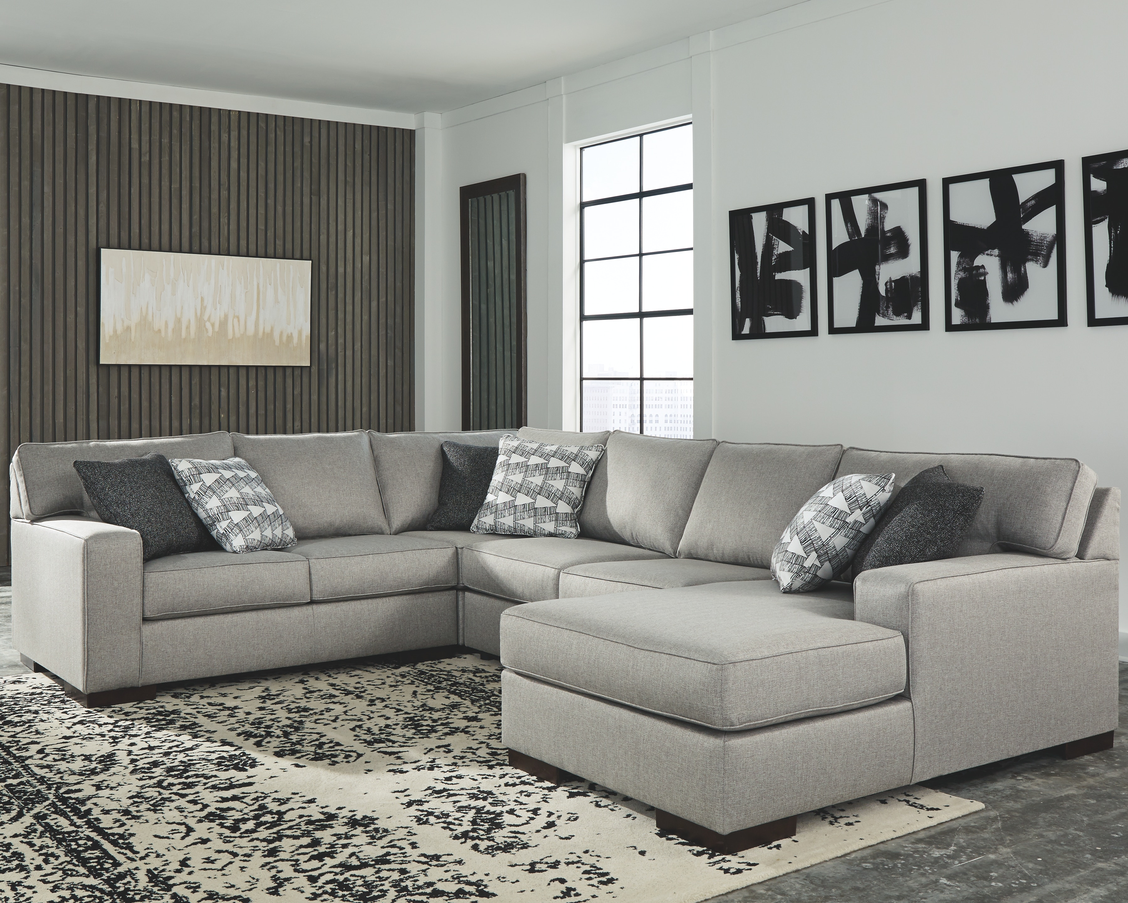Benchcraft Living Room Marsing Nuvella 4Piece Sectional with Chaise