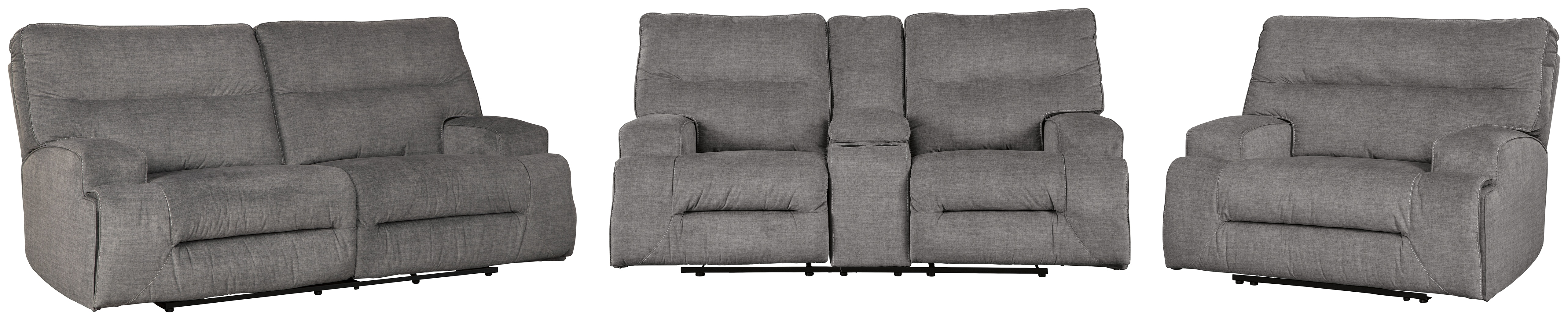 Signature Design by Ashley Living Room Coombs Reclining Sofa, Loveseat