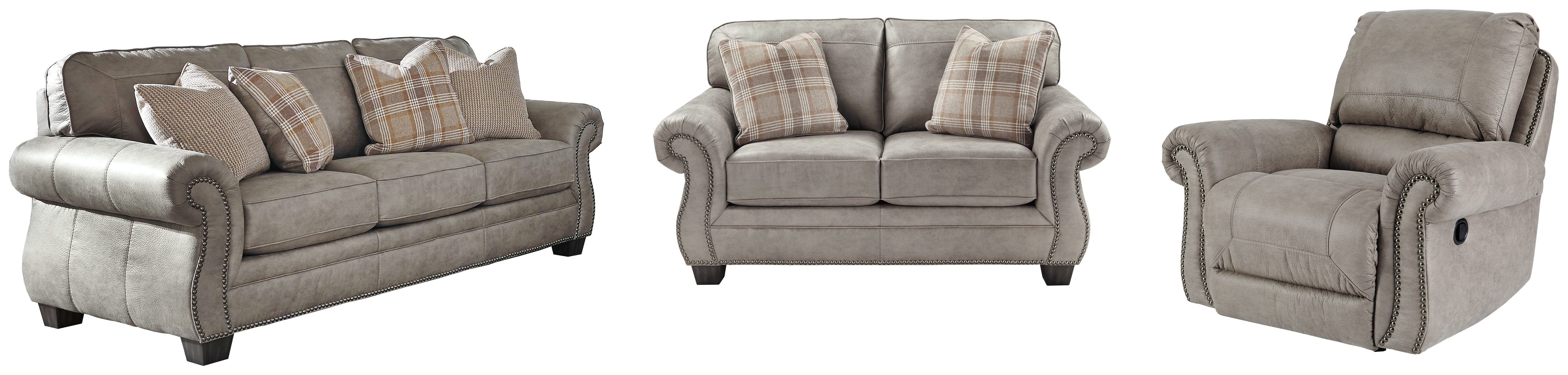 Signature Design by Ashley Living Room Olsberg Sofa Loveseat and Recliner 48701U8 Gardner Outlet