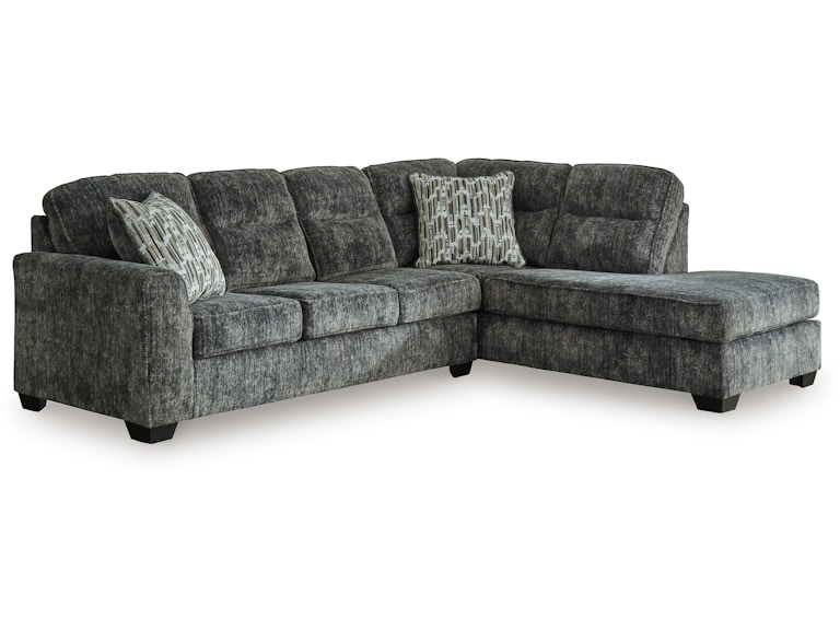 Signature Design by Ashley Lonoke Gunmetal 2-Piece Sectional with RAF Chaise 595420938