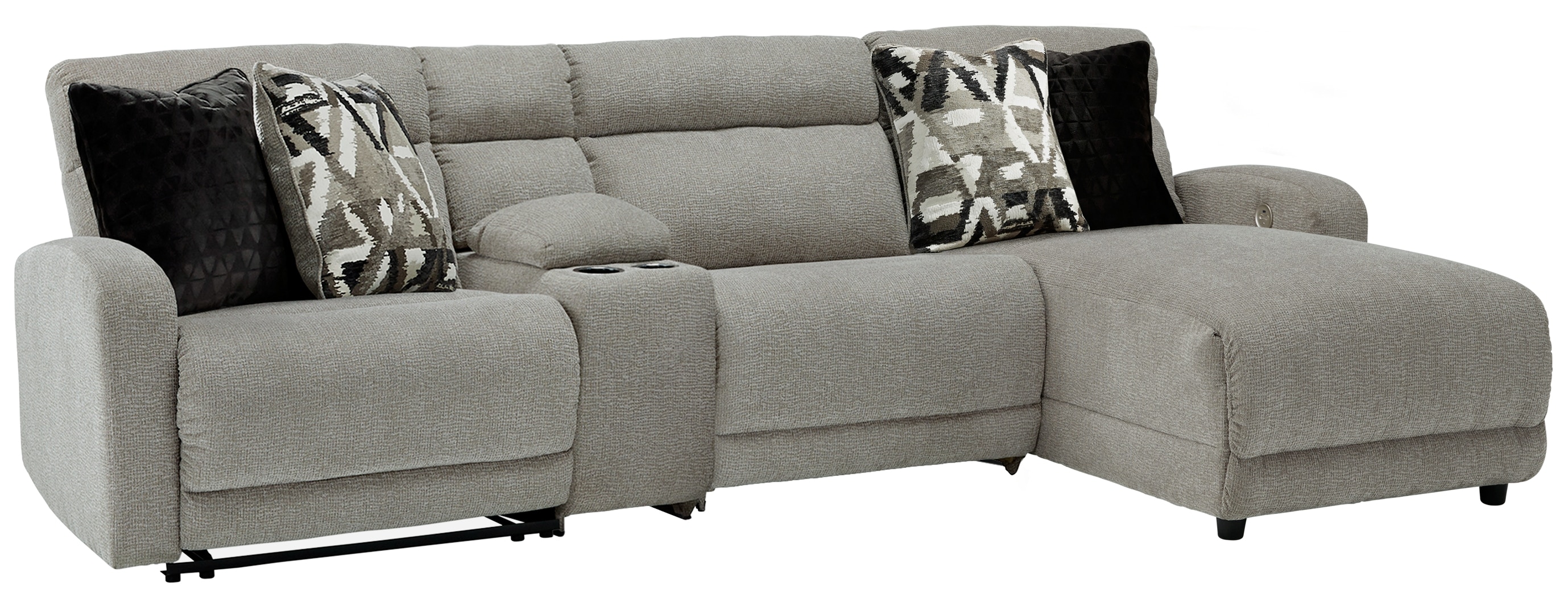 Tommy grey fabric power 2024 reclining sectional