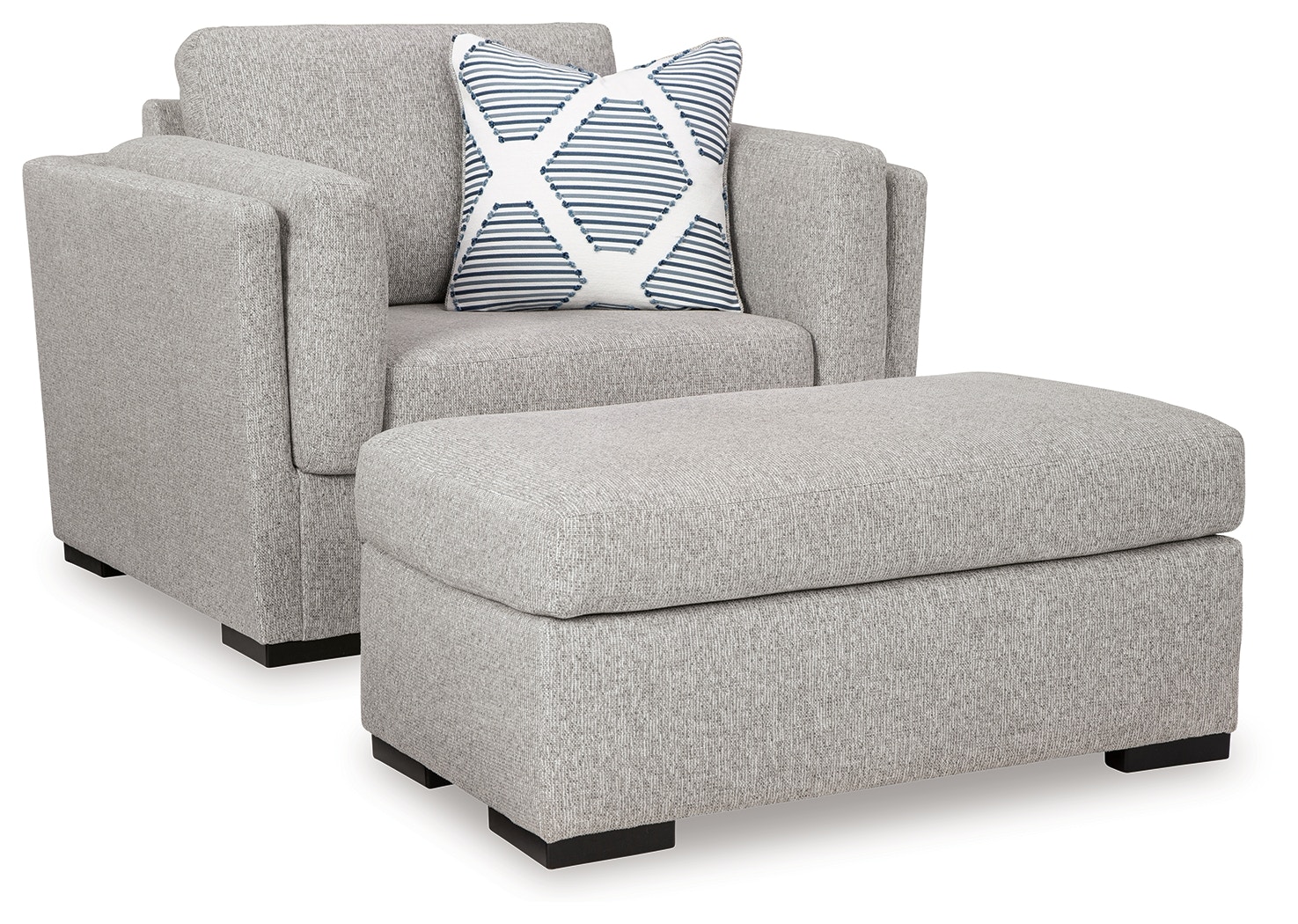 Oversized grey chair and ottoman online