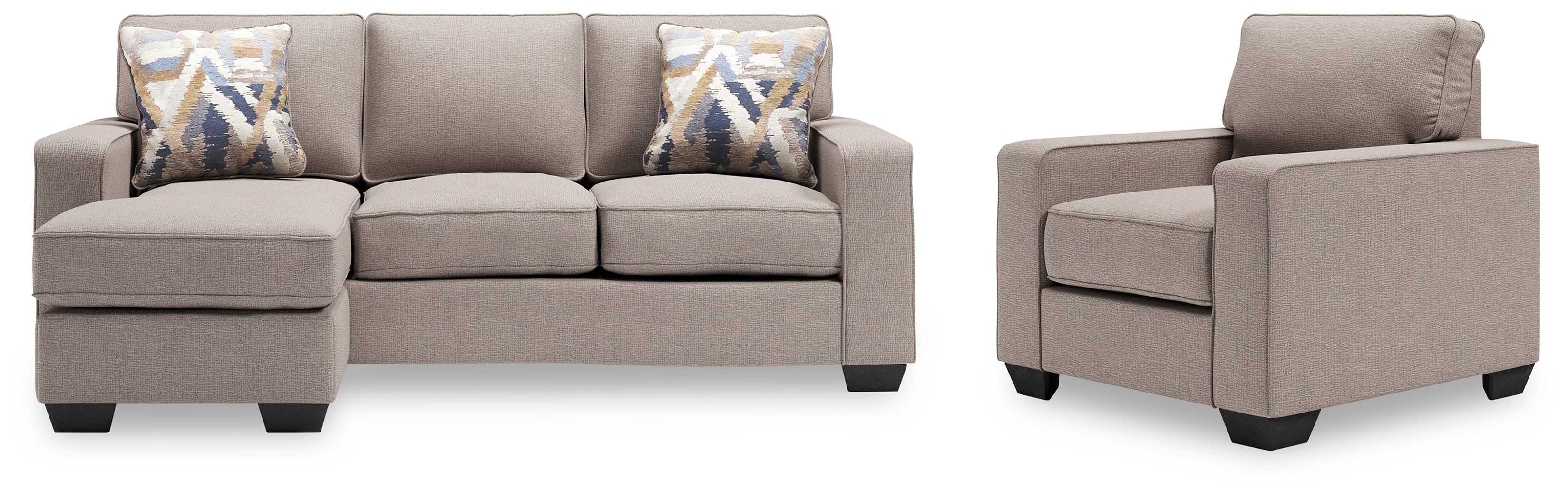 Signature Design by Ashley Living Room Greaves Sofa Chaise and Chair 55104U1 Furniture Plus Inc