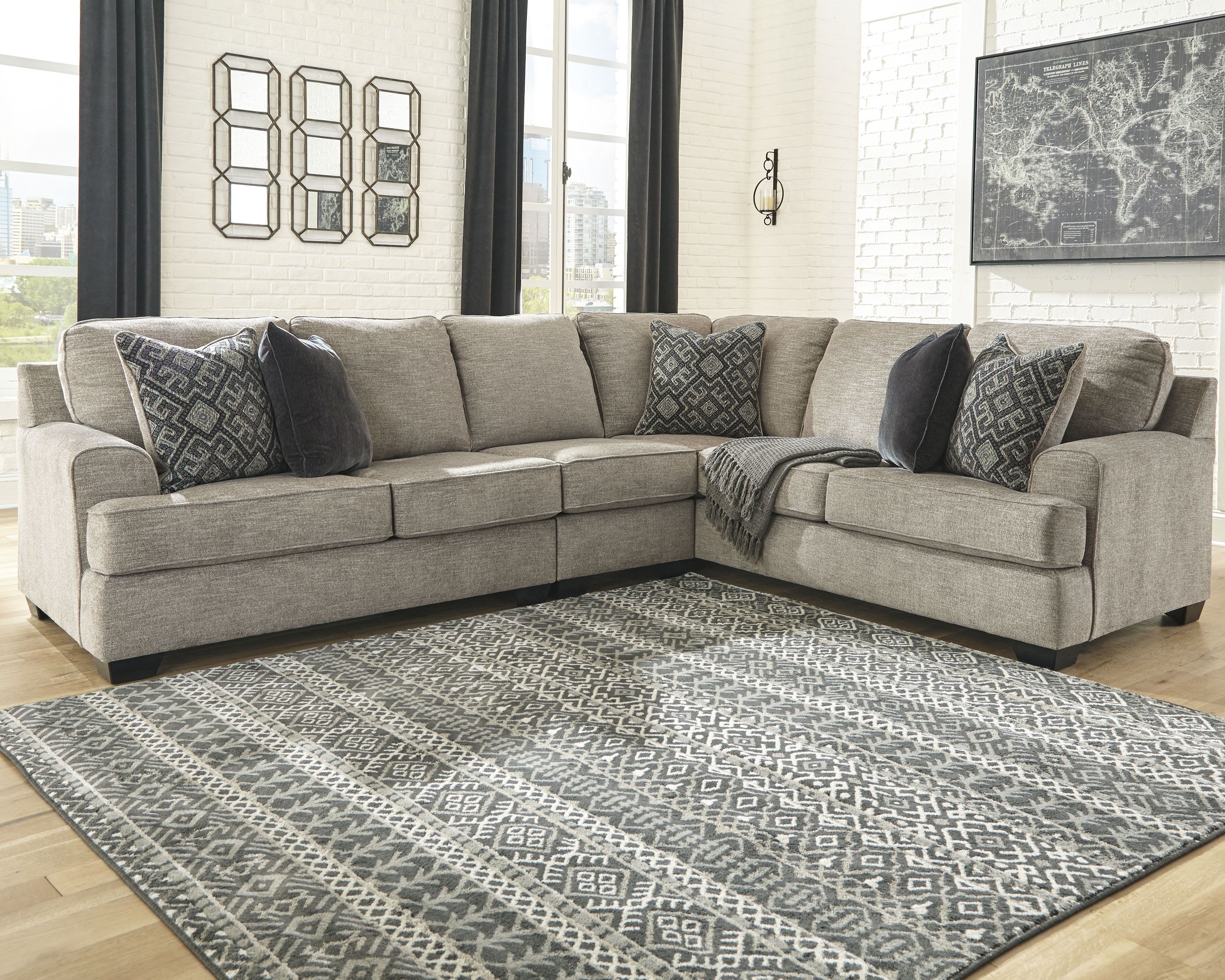 Bovarian 3 Piece Sectional with Ottoman