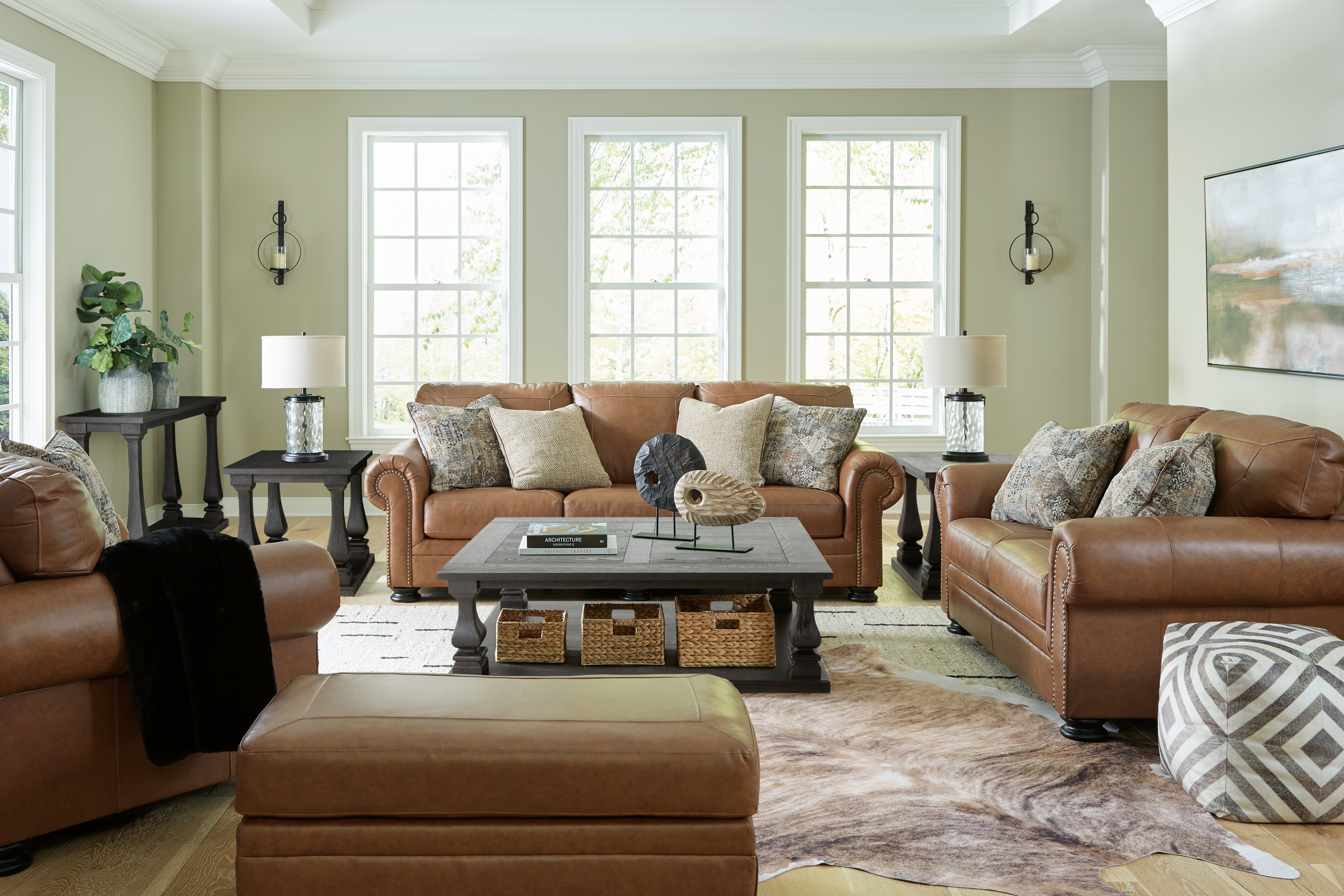 Ashley Carianna Carianna Sofa, Loveseat, Oversized Chair and Ottoman ...