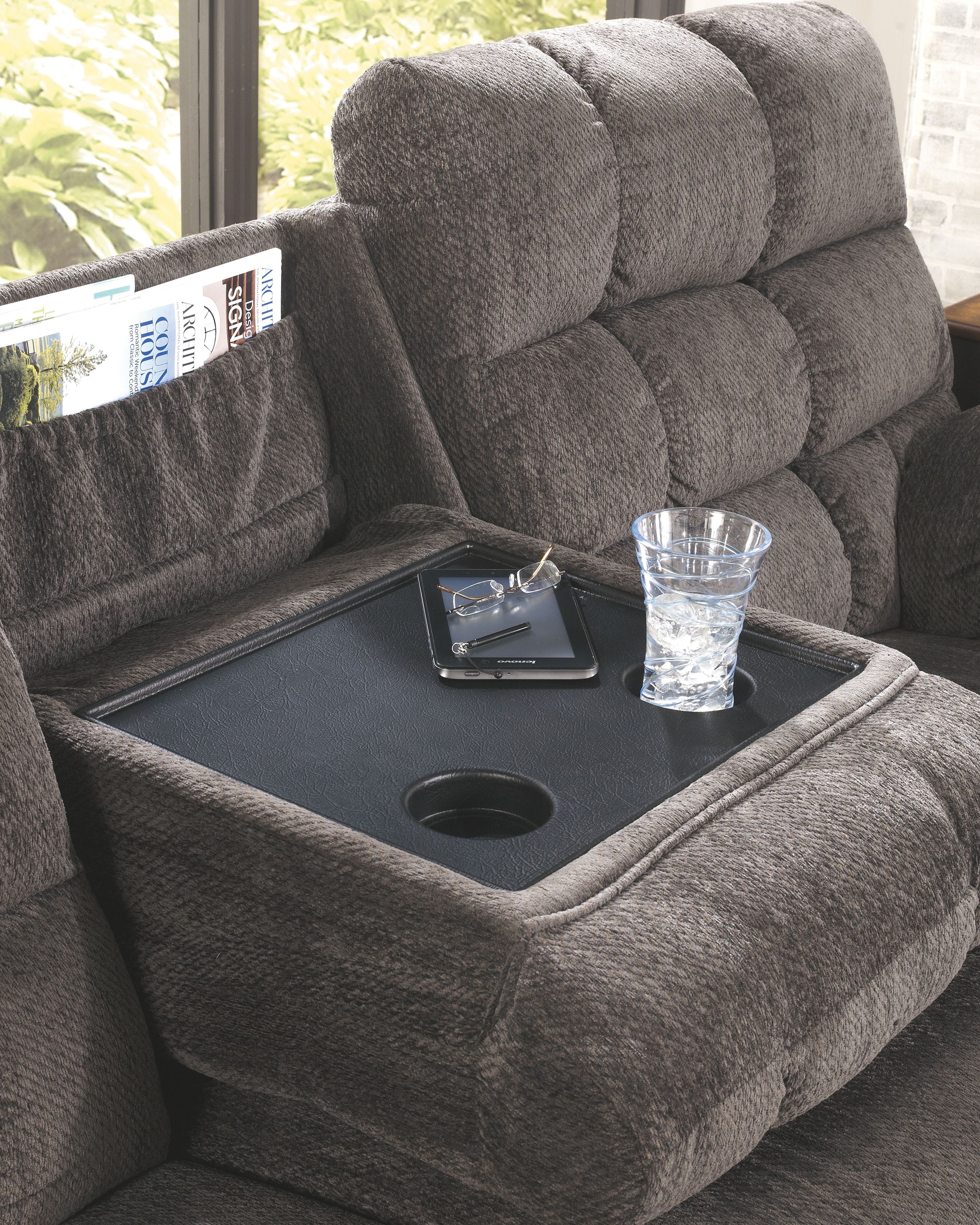 Millenium SD Living Room Acieona Reclining Sofa With Drop Down Table ...