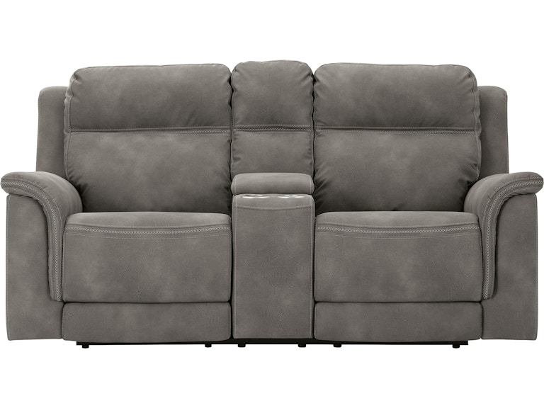 Signature Design by Ashley Next-Gen DuraPella Slate Power Reclining Loveseat with Console 111668577