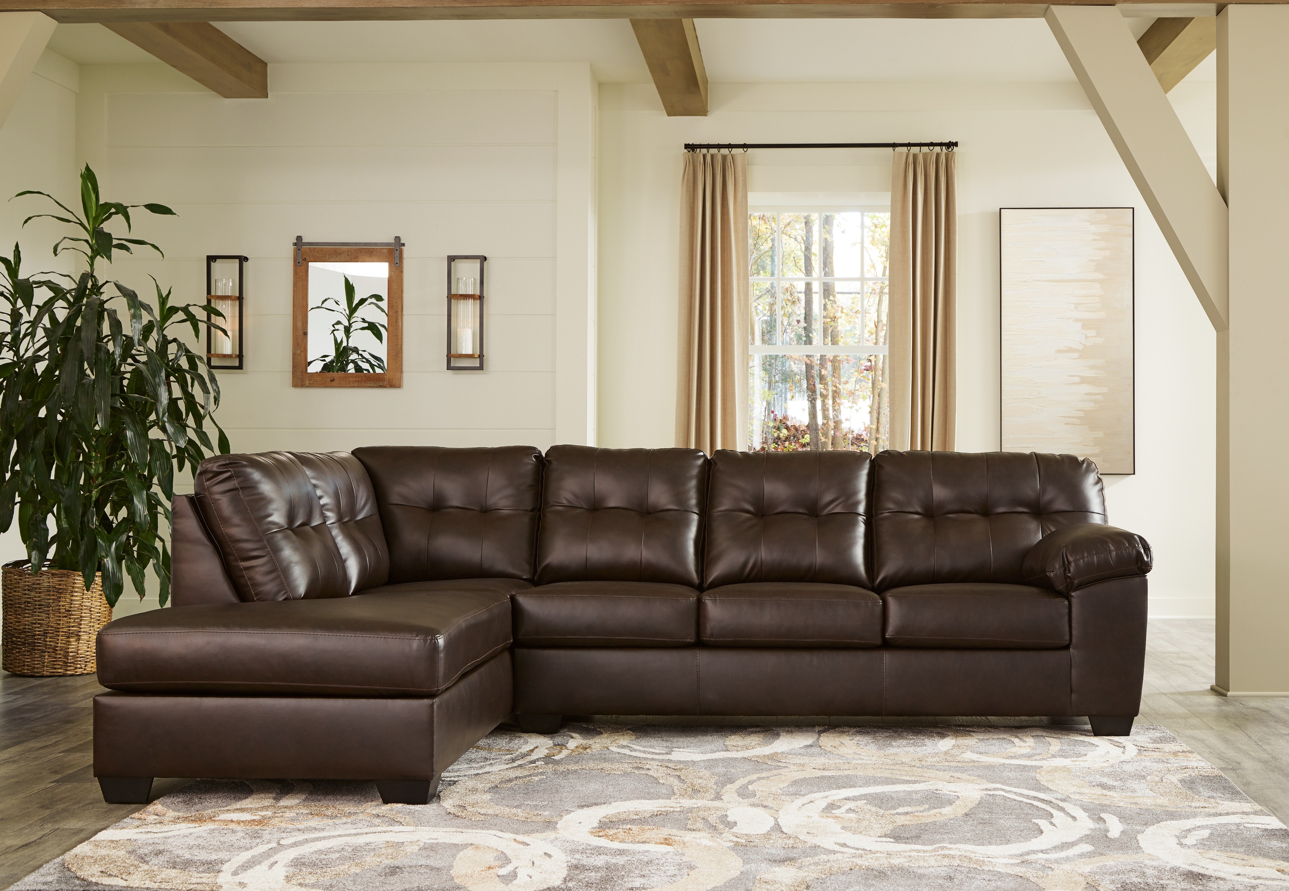 Chocolate deals leather sectional