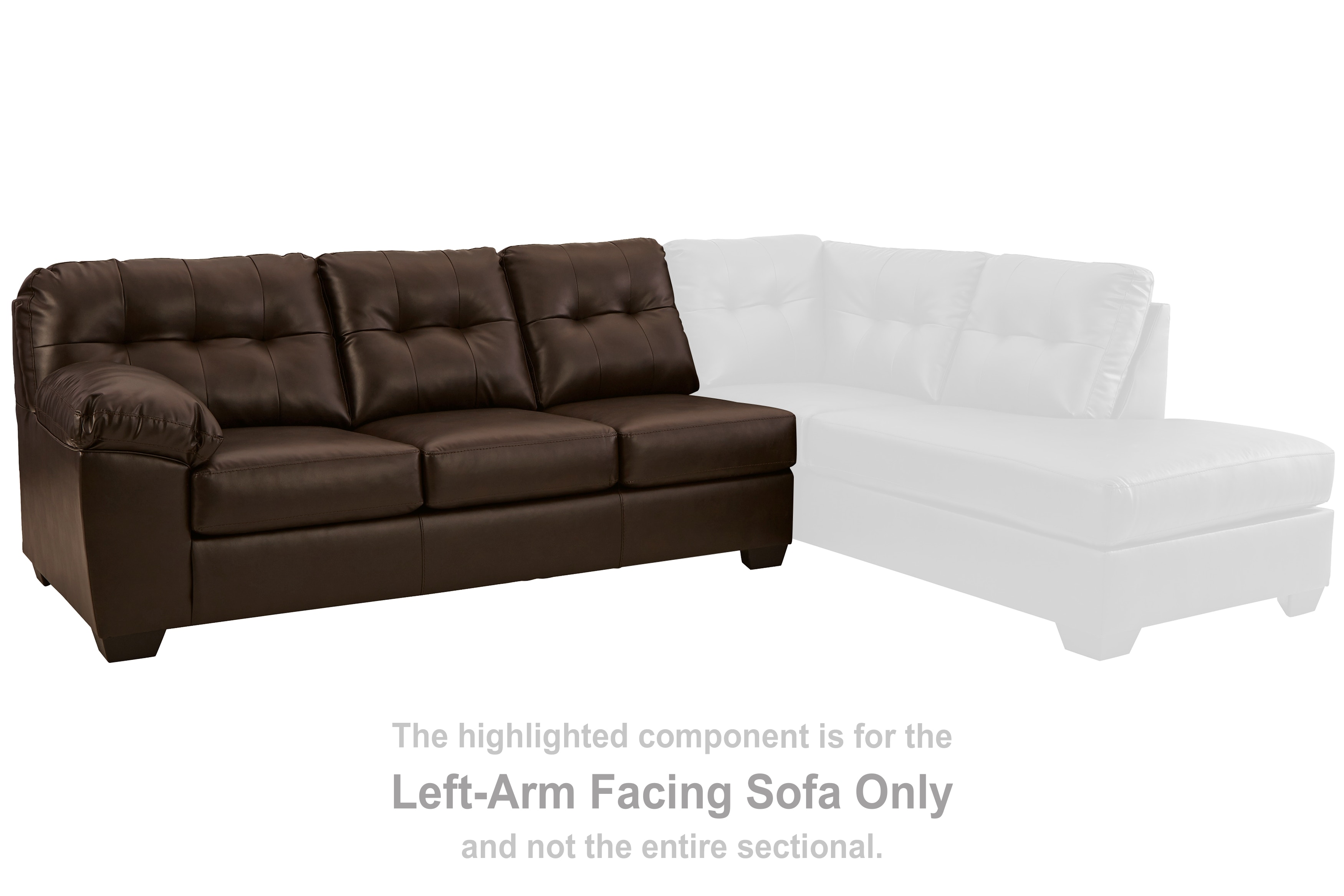 Left arm facing on sale leather sectional