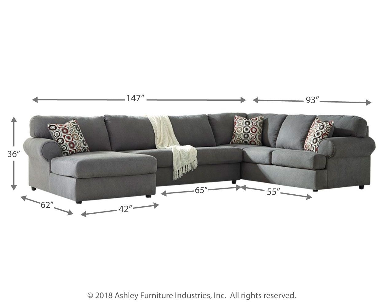 Signature Design by Ashley Living Room Jayceon 3Piece Sectional with Chaise 64902S1 Furniture