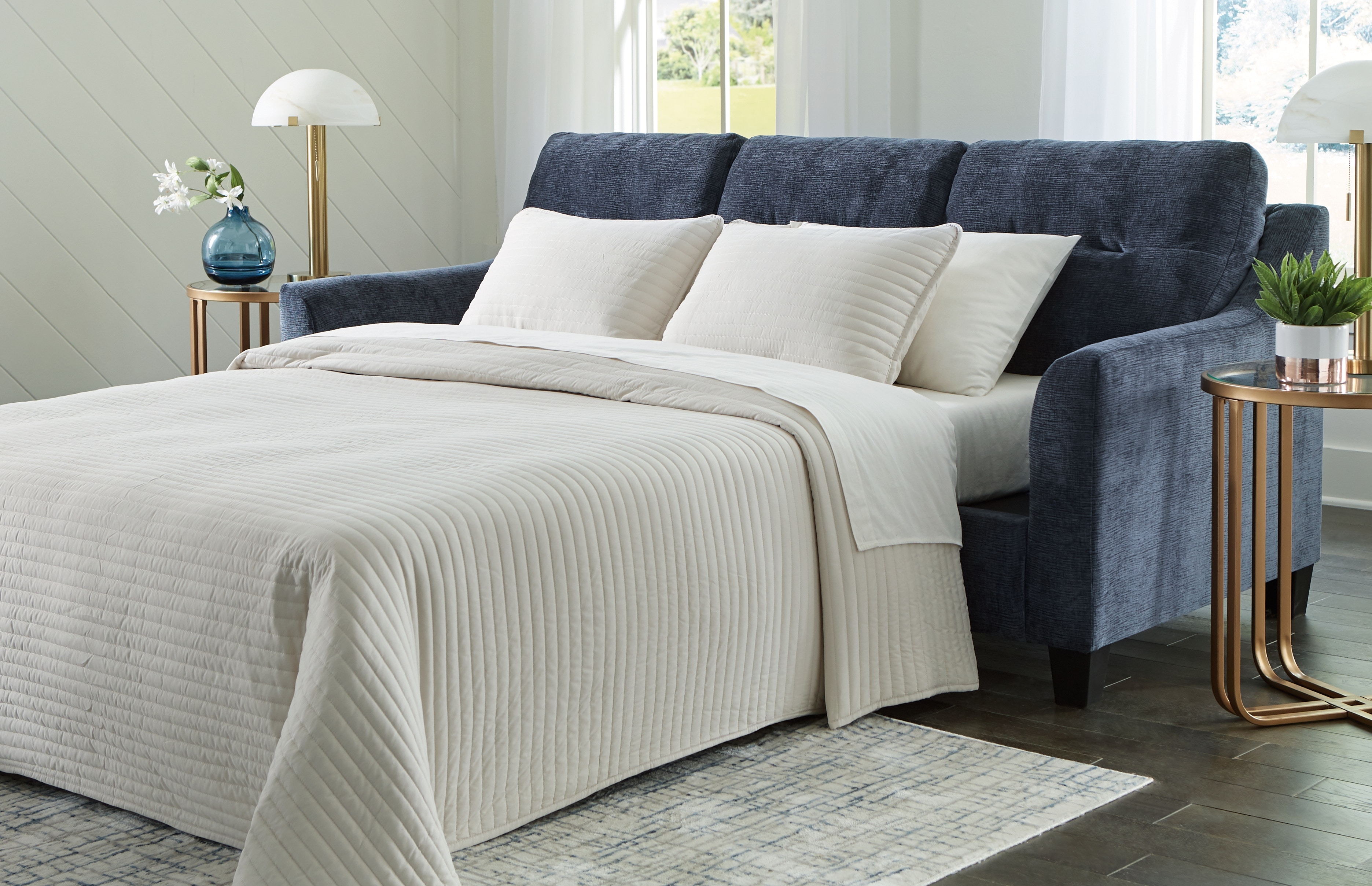 Benchcraft Living Room Amity Bay Queen Sofa Chaise Sleeper 6720668 King Furniture Holmen WI