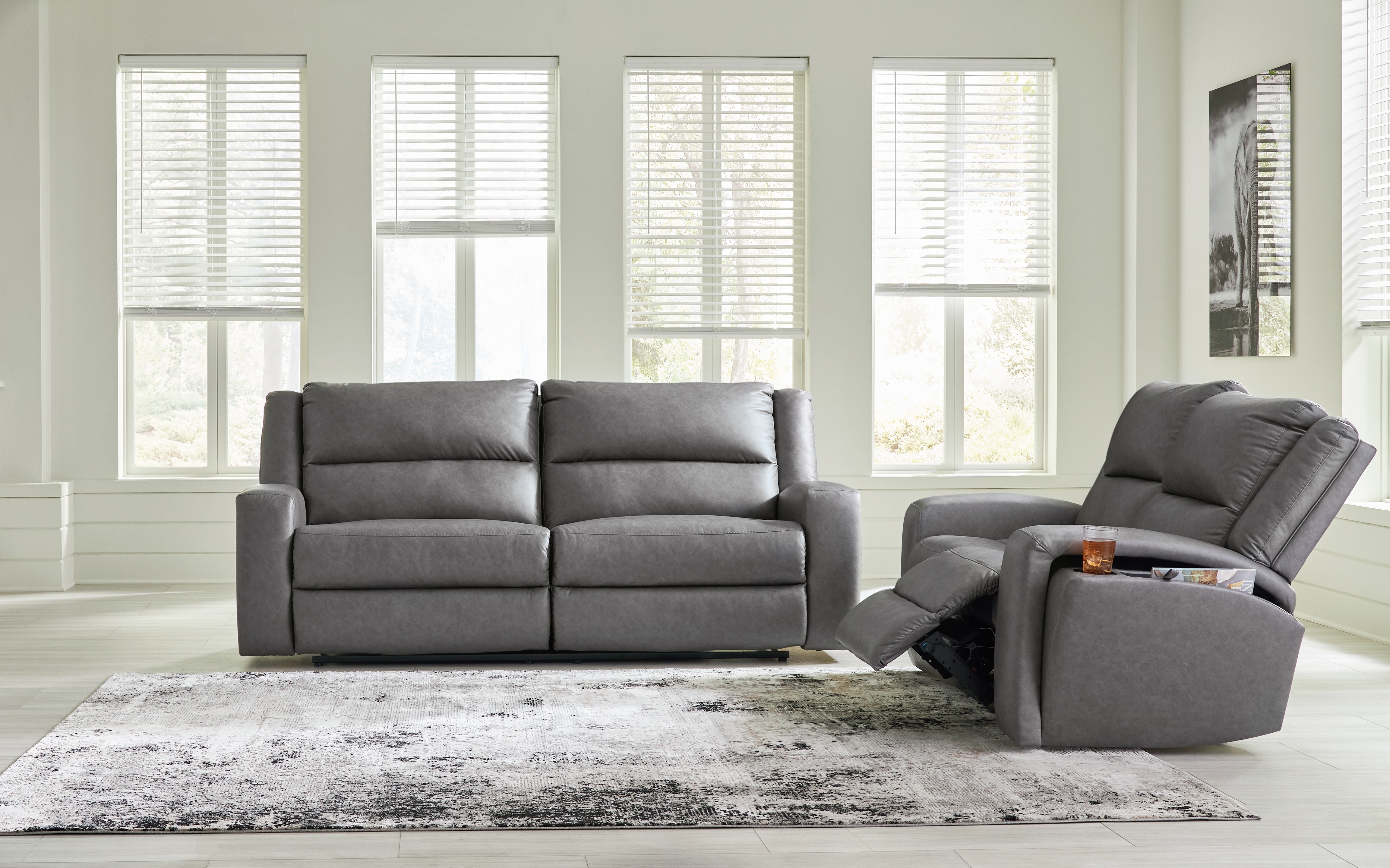 Benchcraft Living Room Brixworth Reclining Sofa and Loveseat