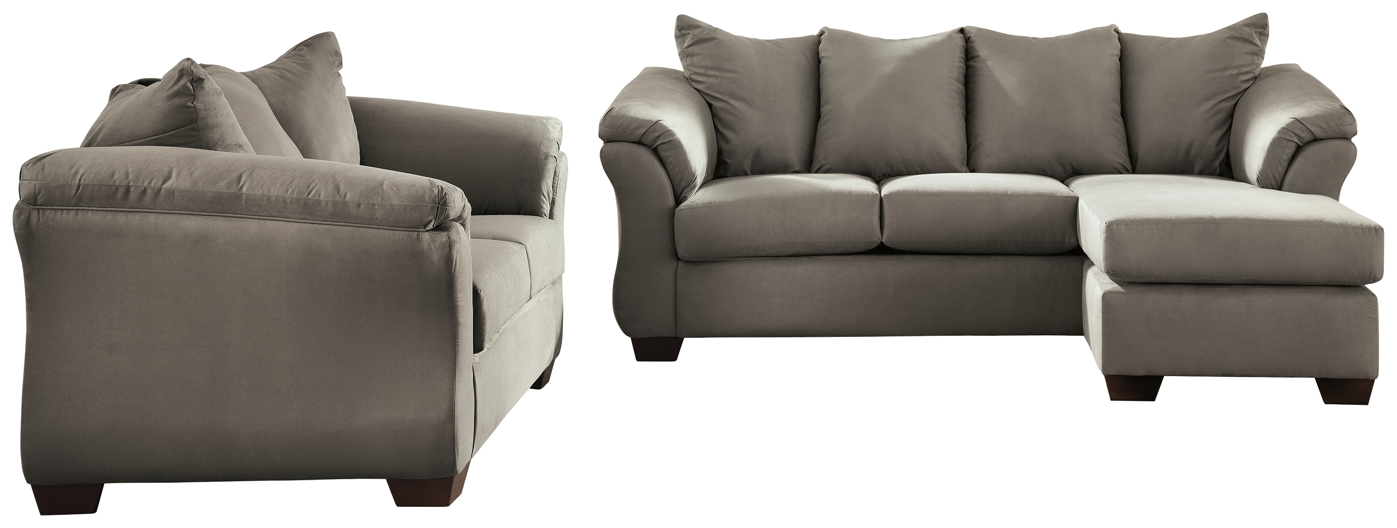 Sofa chaise on sale and loveseat