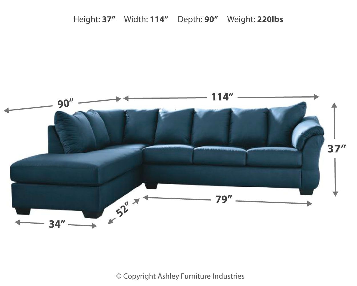 Shop our Darcy Blue 2Piece Sectional with Chaise by Signature Design