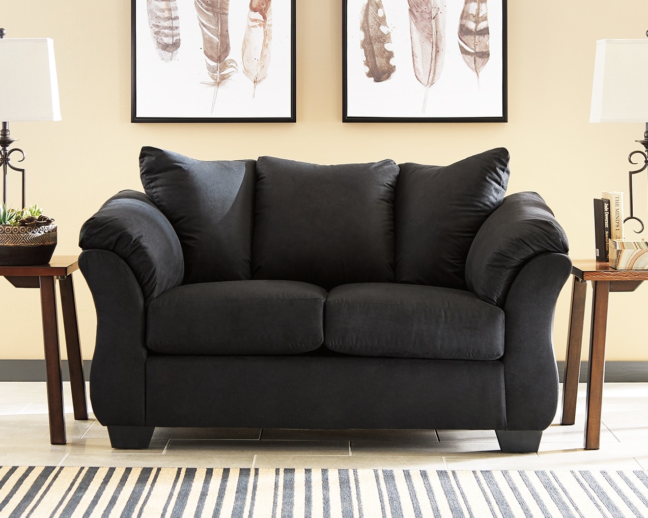 Signature Design by Ashley Living Room Darcy Sofa Chaise and Loveseat 75008U2 Kendall Furniture