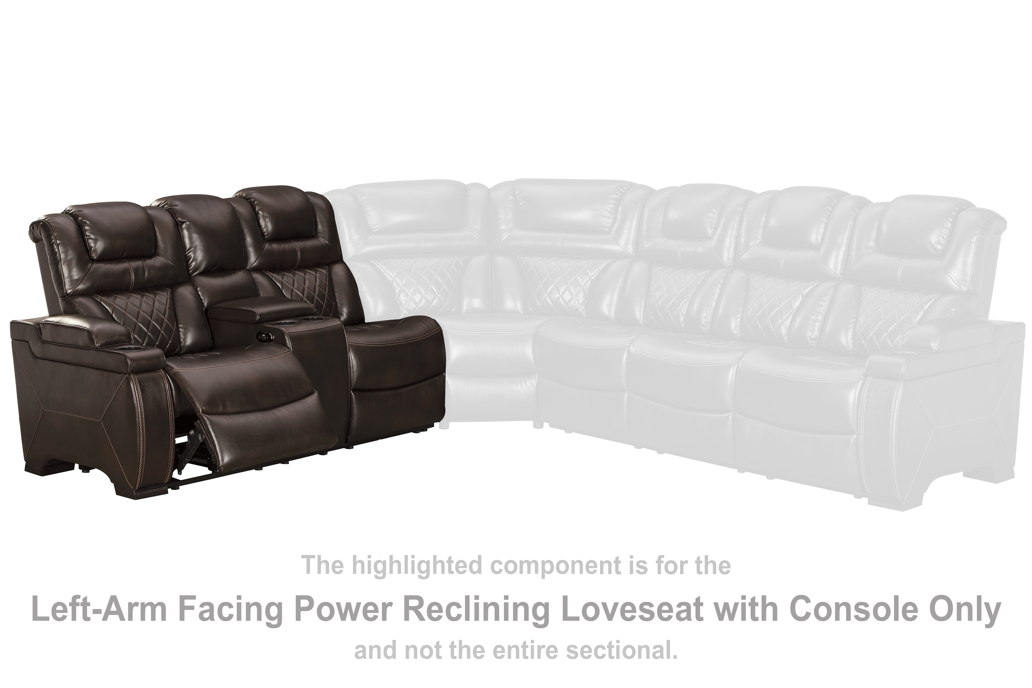 Warnerton power reclining on sale loveseat with console