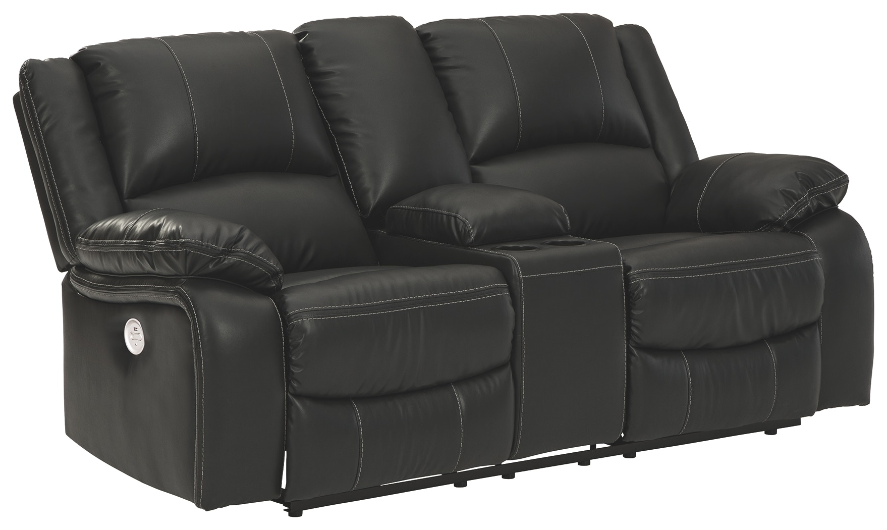 dfs black leather recliner