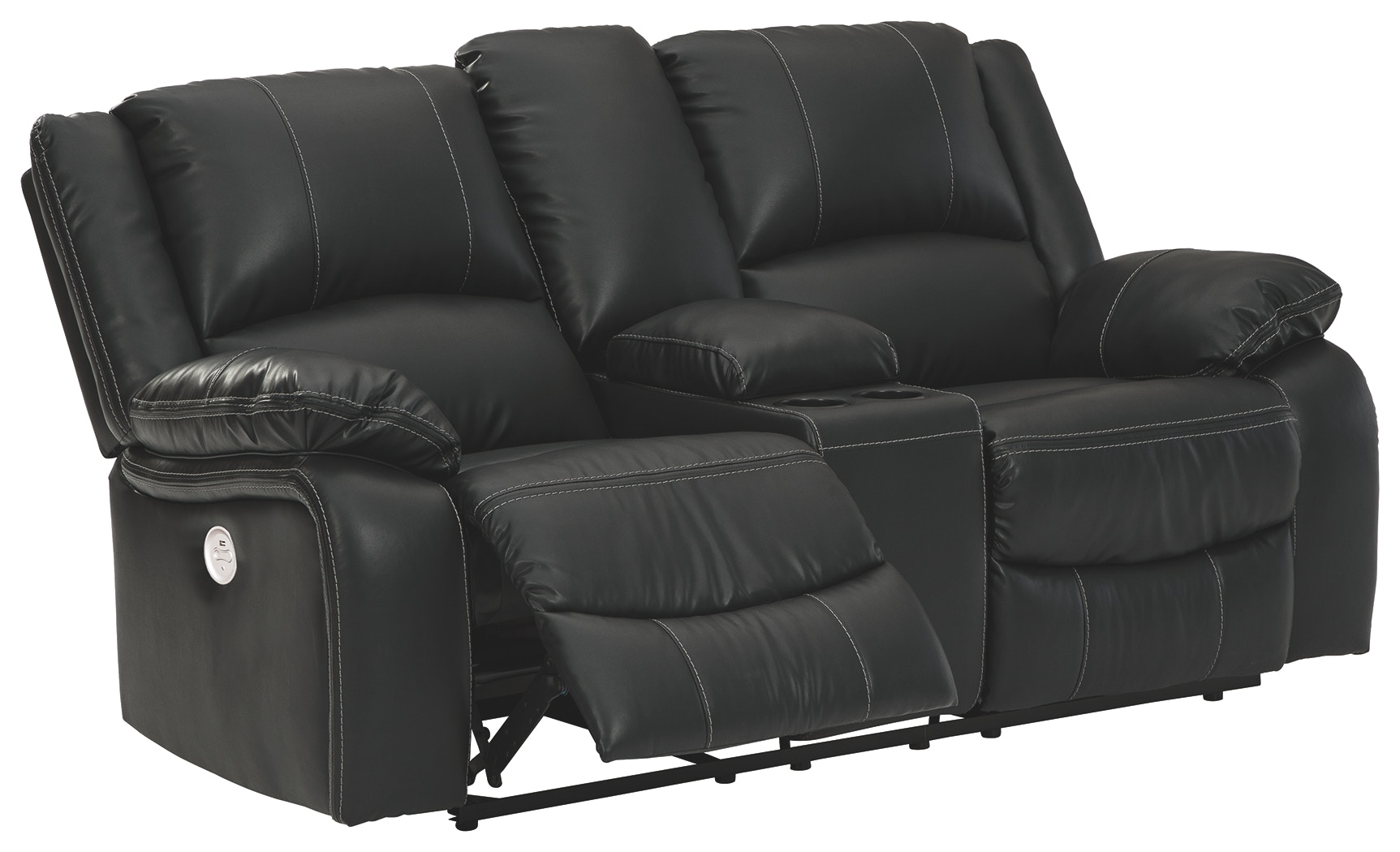 4 seater black leather recliner sofa