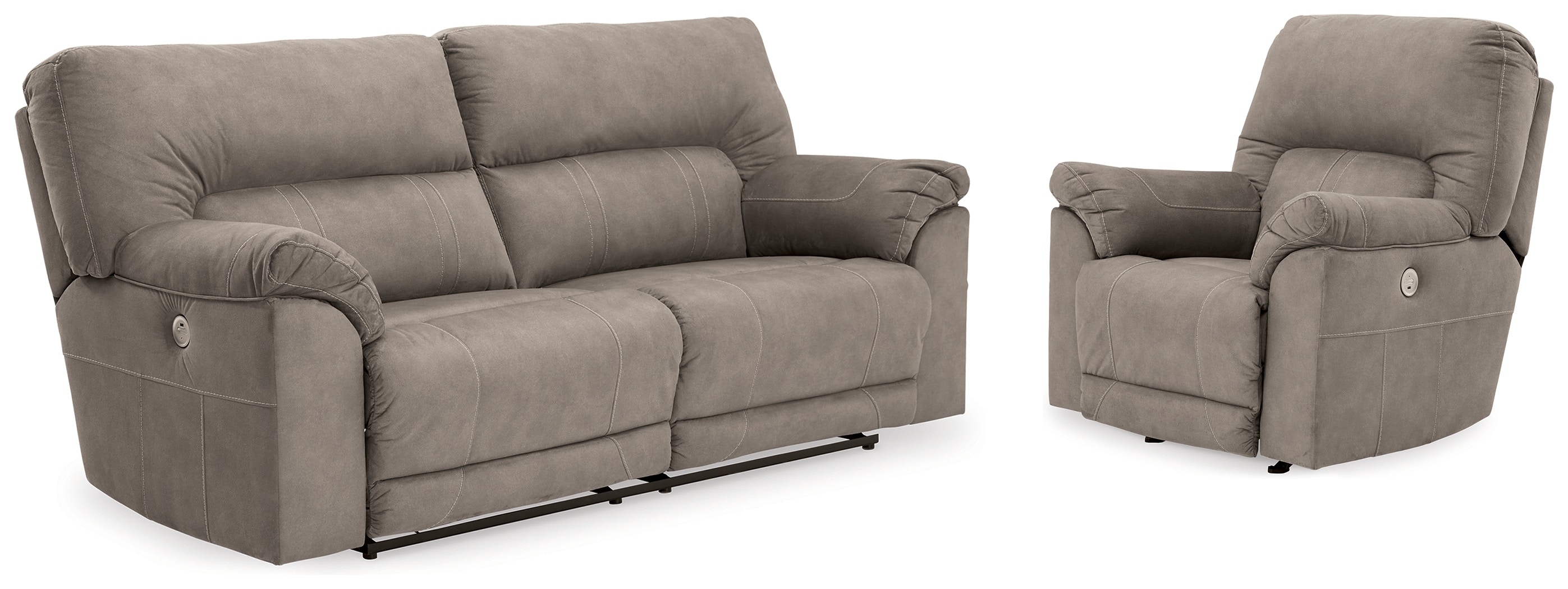 Benchcraft Living Room Cavalcade Power Reclining Sofa and Power Recliner 77601U5 Smith Village