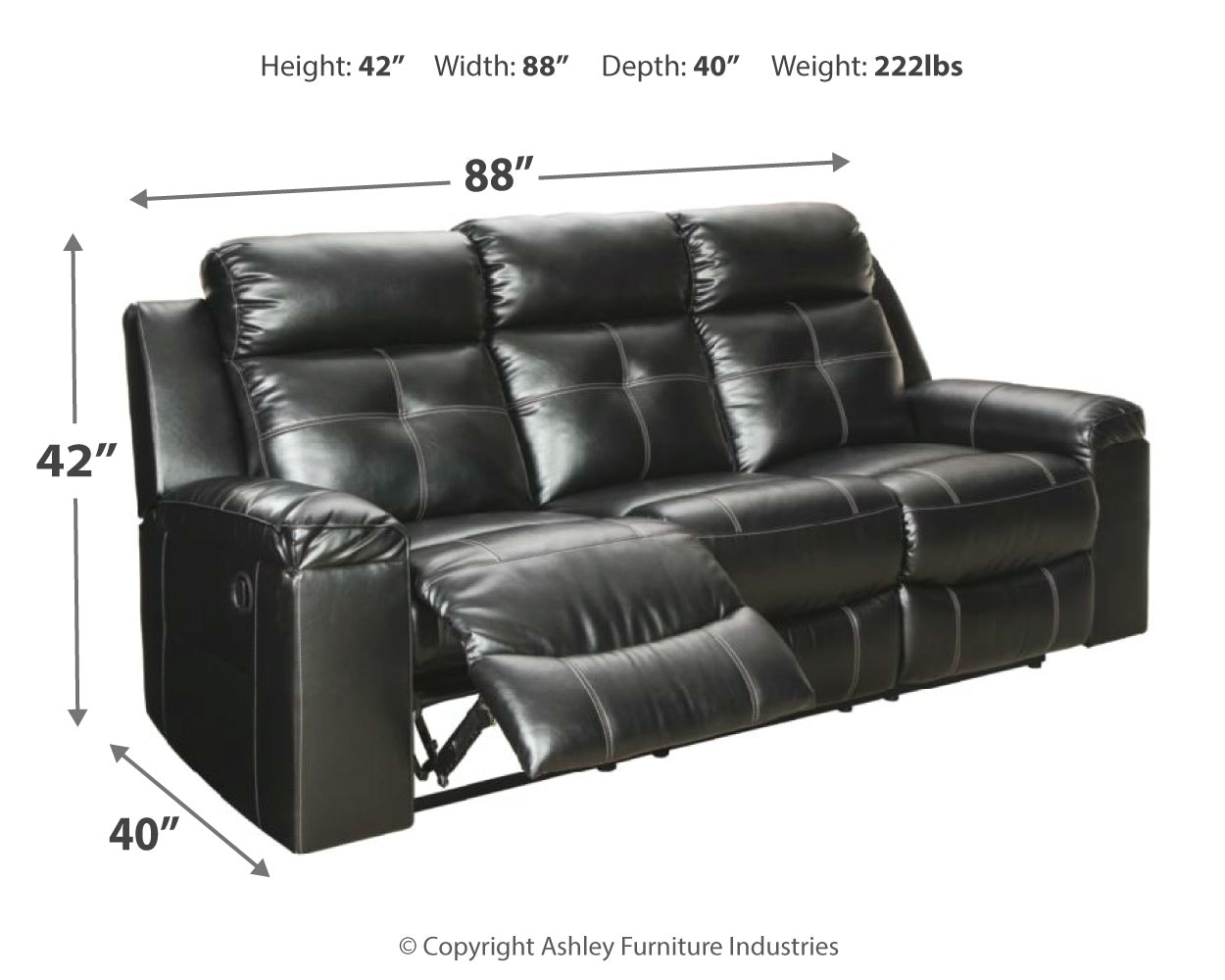 Signature Design by Ashley Living Room Kempten Reclining Sofa and