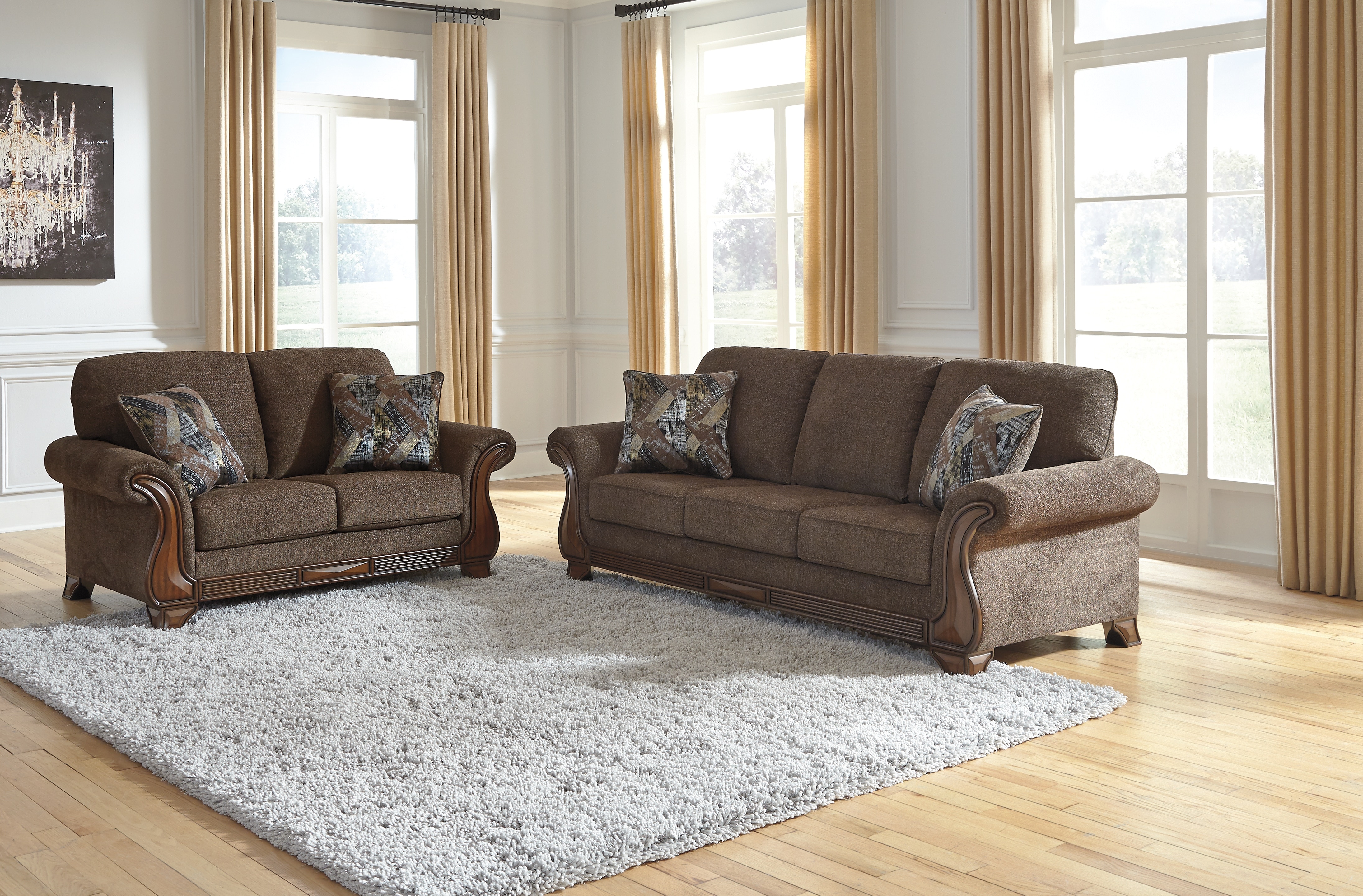 Sofa - The Loveseat Furniture Company 85506U1 and Living Cleveland Room Benchcraft Miltonwood