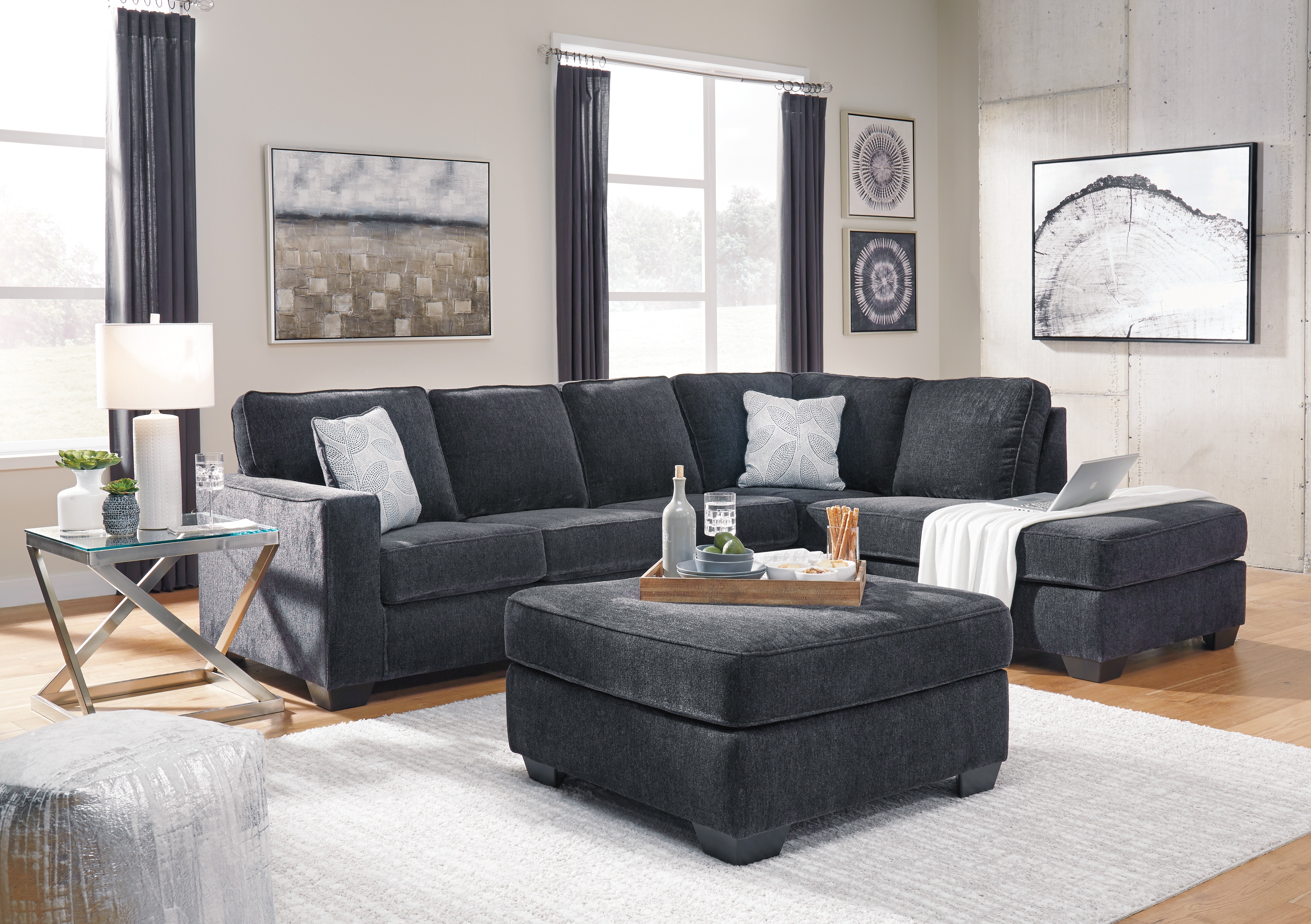 Ashley Altari Altari 2-Piece Sectional and Ottoman 87213U7