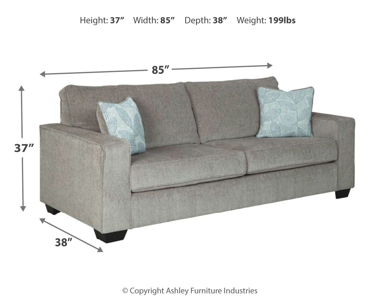 Signature Design By Ashley Living Room Altari Queen Sofa Sleeper ...