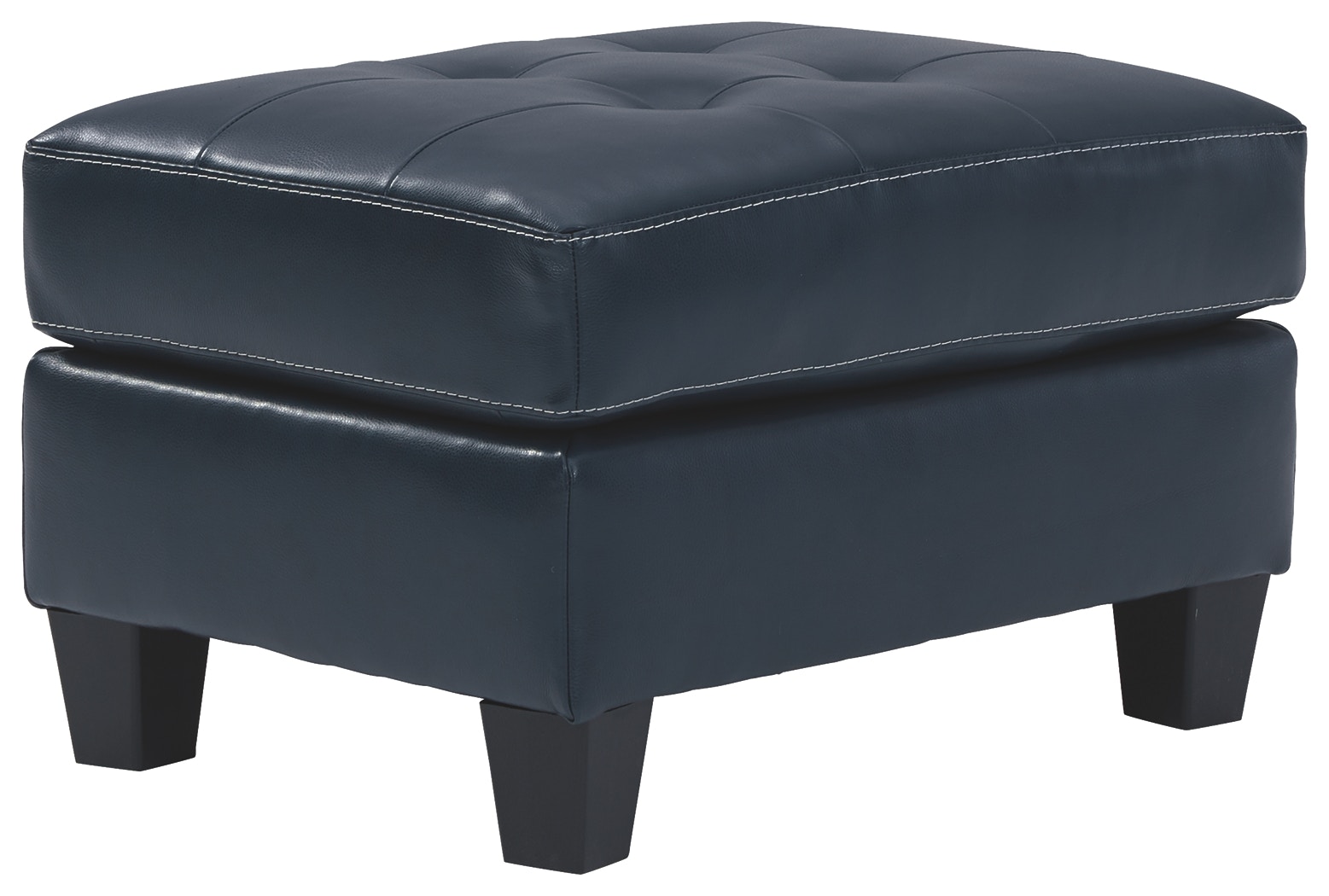 Shop our Altonbury Blue Leather Ottoman by Signature Design by