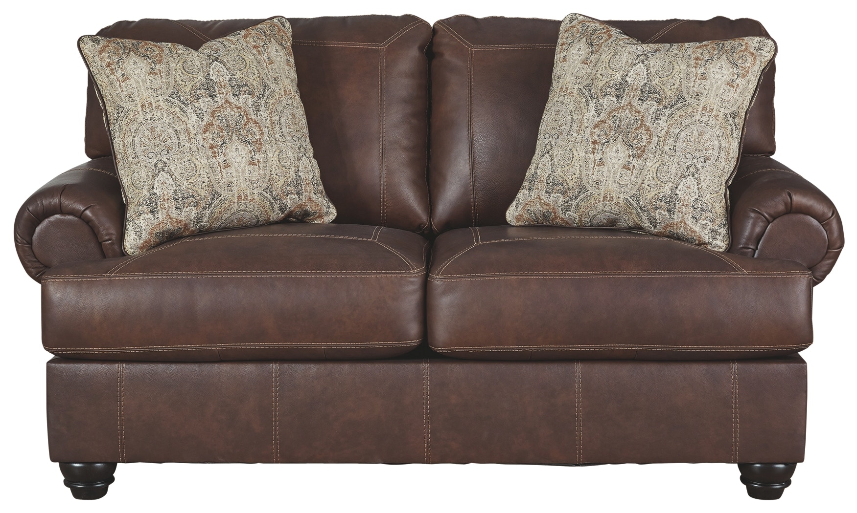 Shop our Beamerton Slate Leather Loveseat by Signature 