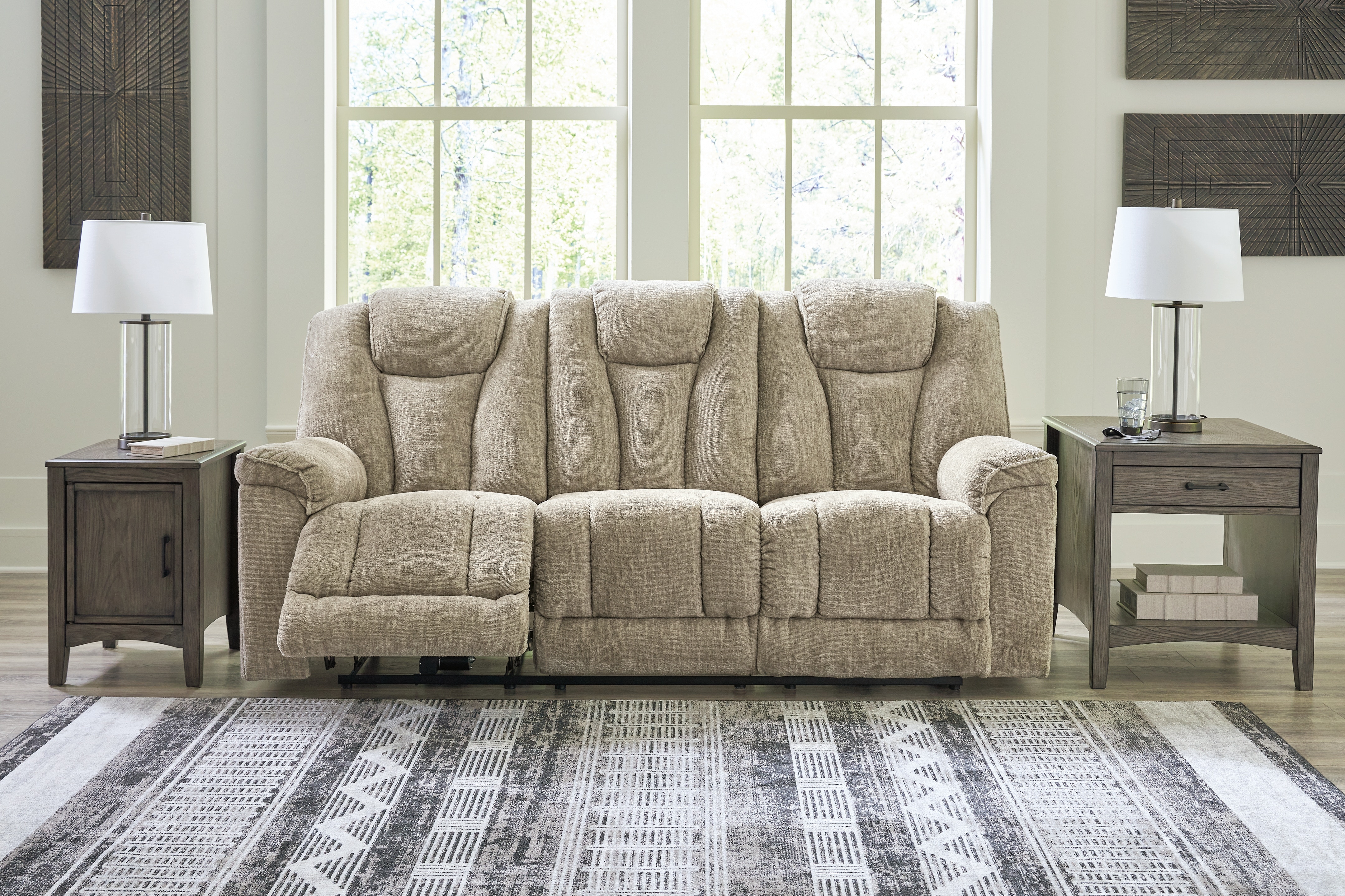 Microfiber power deals reclining sofa set