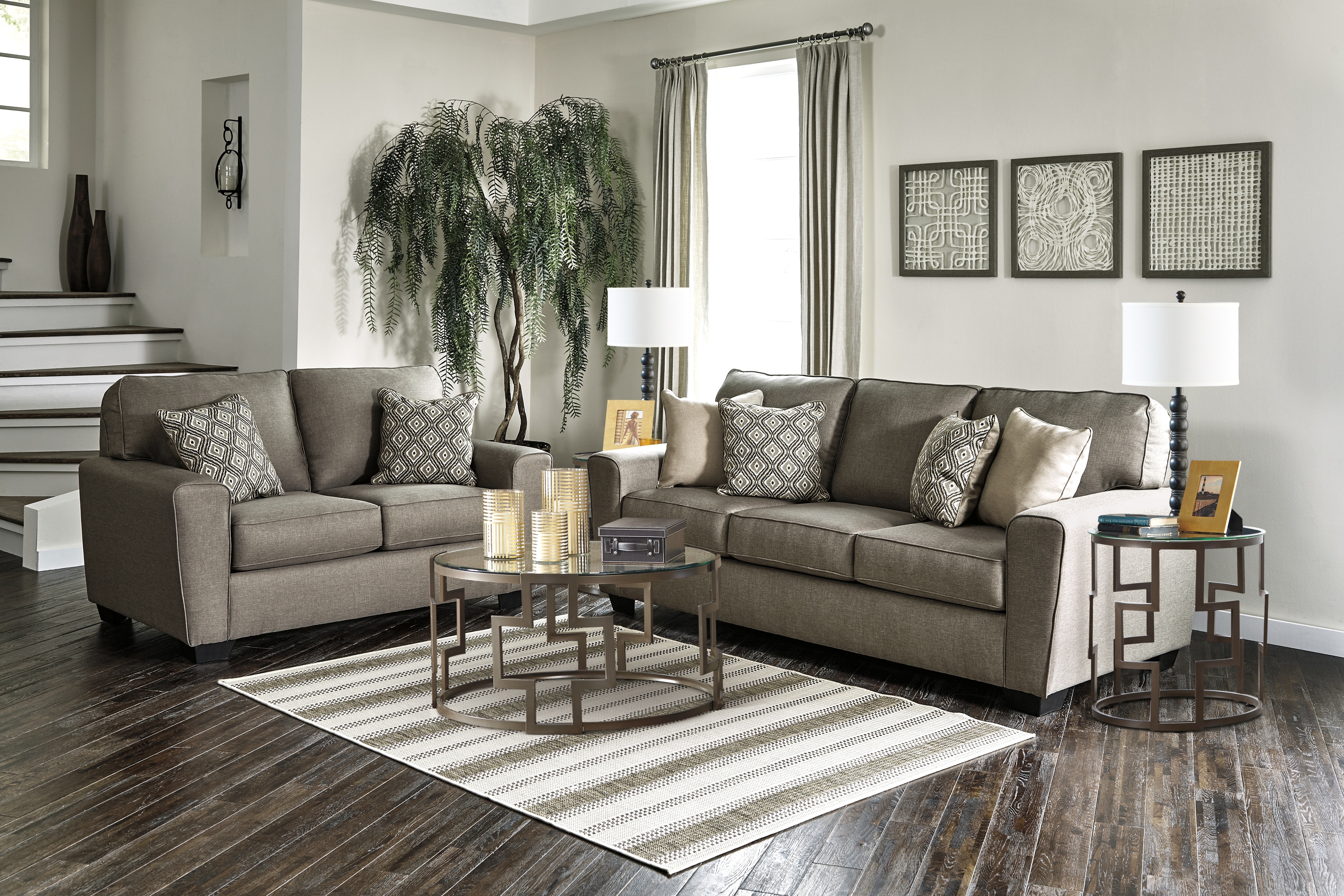 Taupe sofa and deals loveseat