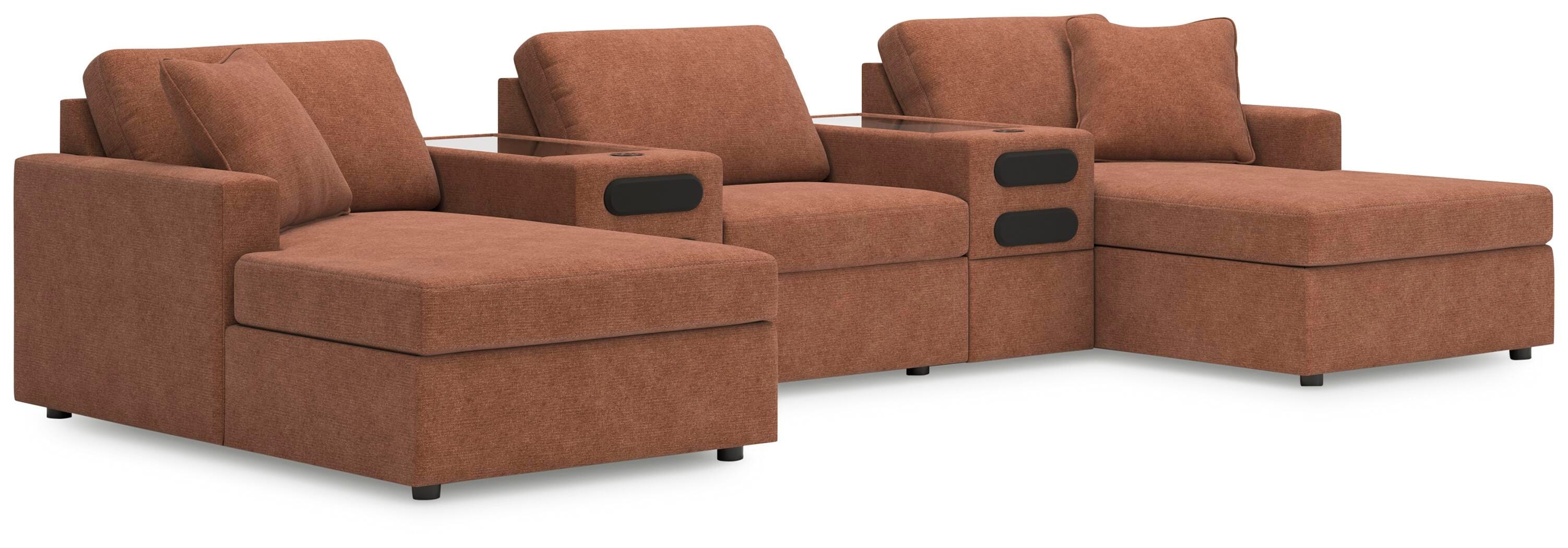Signature Design by Ashley Modmax 5-Piece Double Chaise with Audio Consoles 