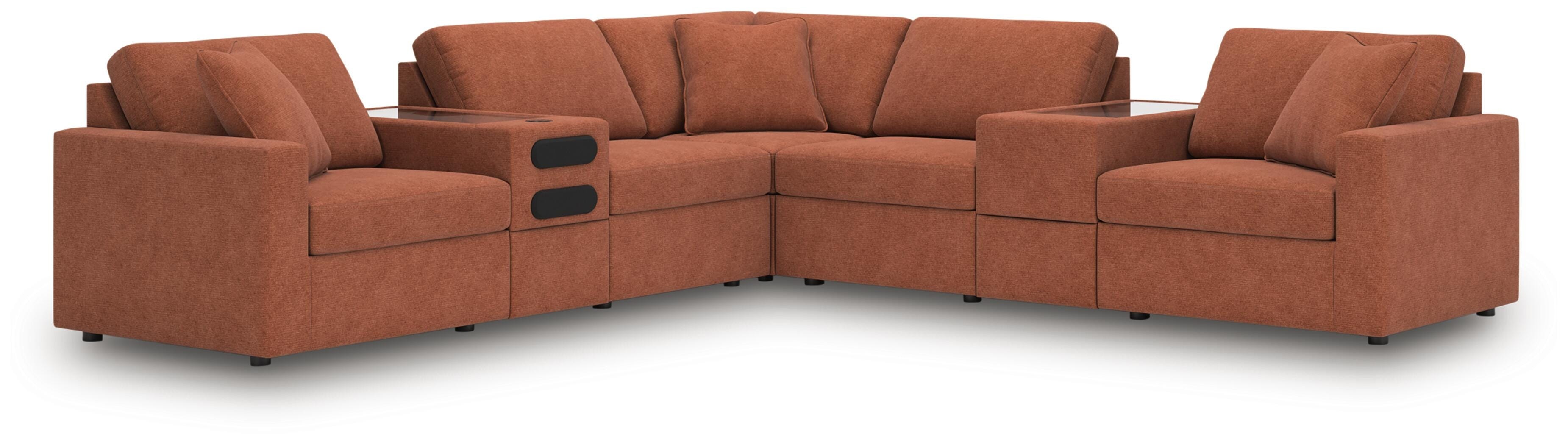 Signature Design by Ashley Modmax 7-Piece Balanced Sectional with Audio and Storage Consoles 