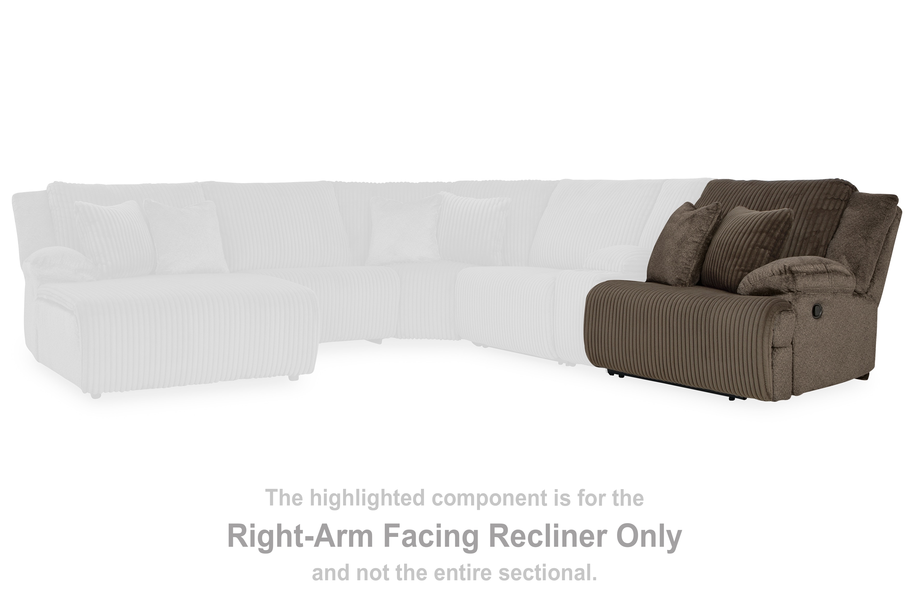 Right arm facing reclining sectional sales