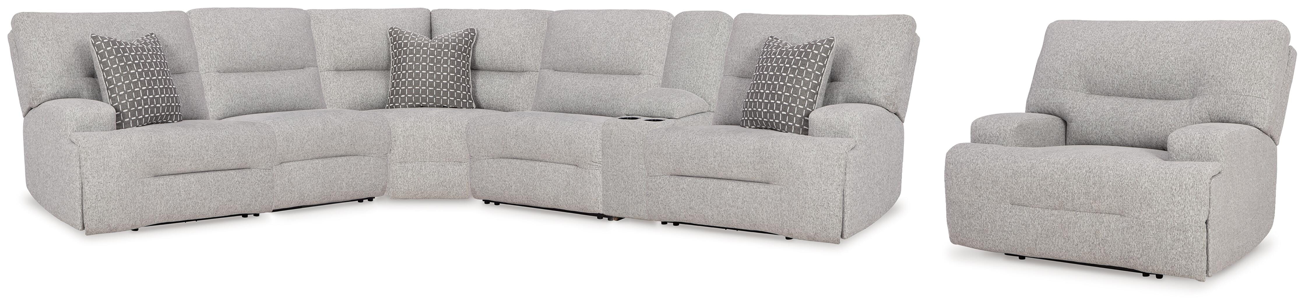  Acklen Place 6-Piece Power Reclining Sectional and Power Recliner 