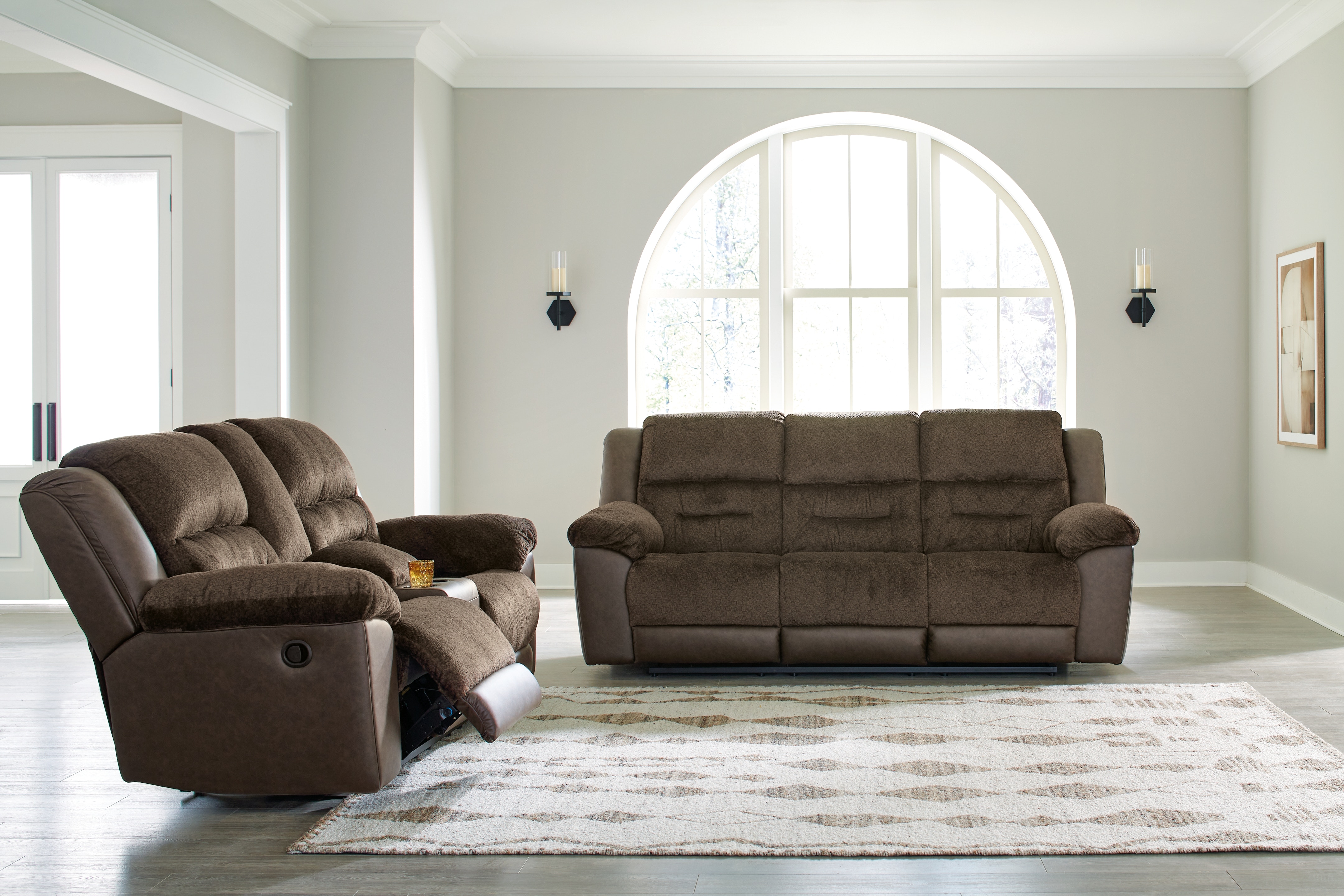 Sofa Sets Mesa Brown Reclining Console Loveseat Mesa Brown Motion
