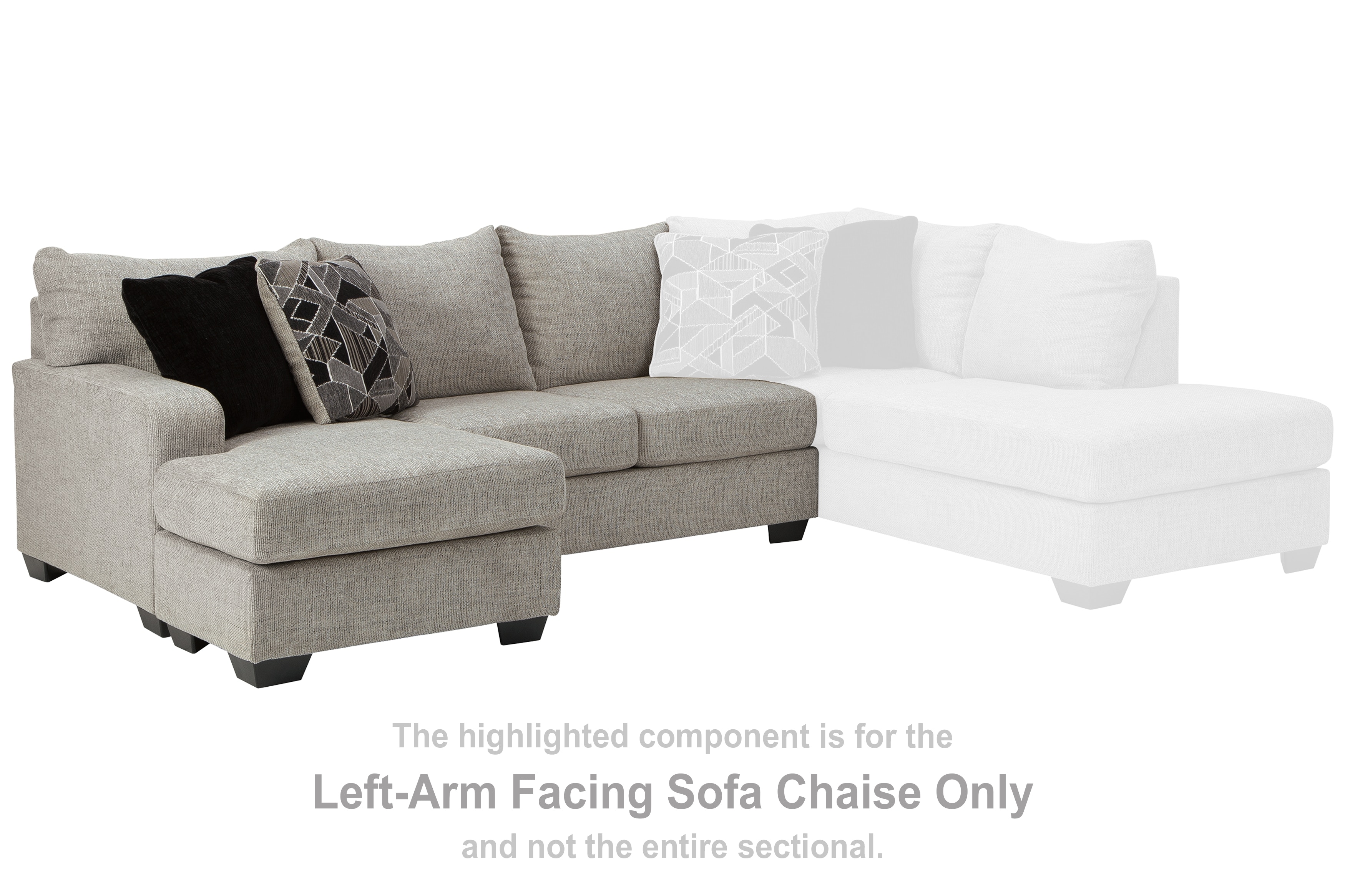 Left arm facing on sale chaise sofa