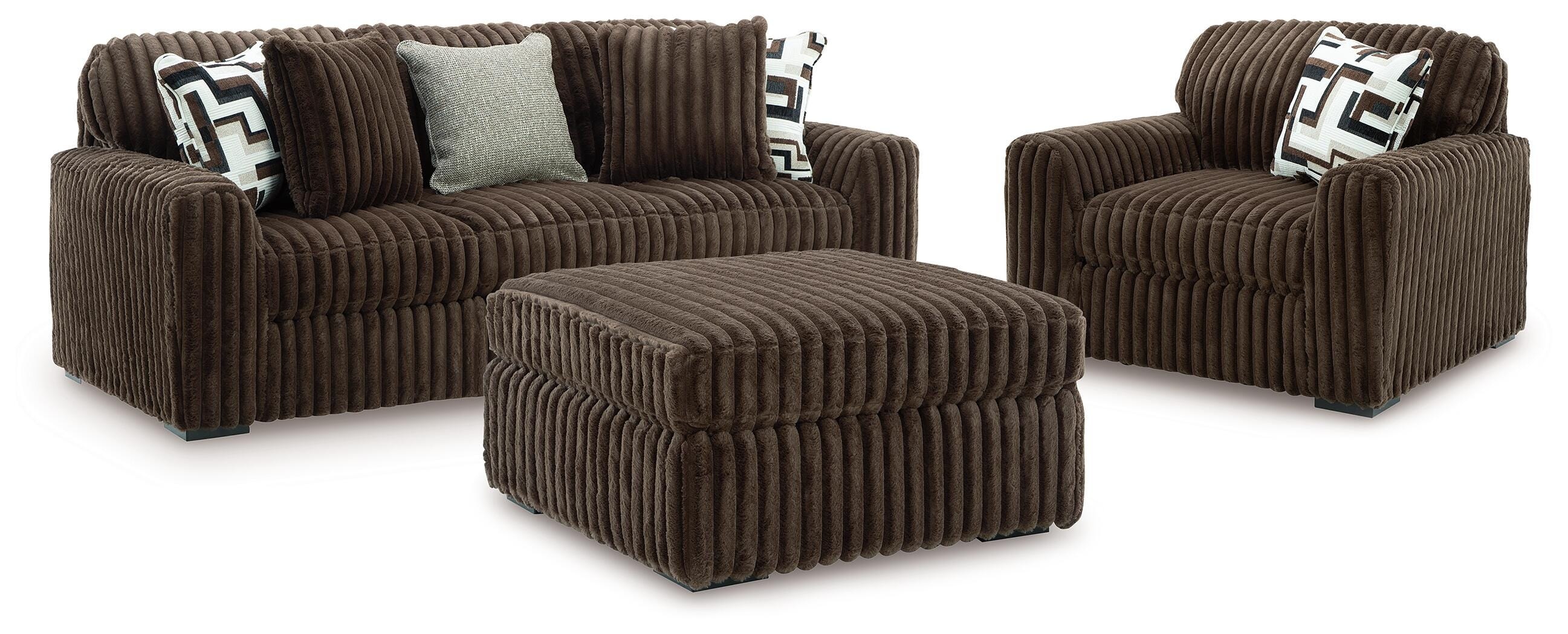 Ashley Midnight-Madness Sofa, Oversized Chair and Accent Ottoman 98104U4