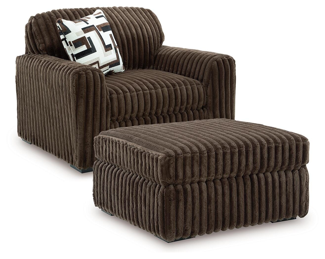 Signature Design by Ashley Midnight-Madness Oversized Chair and Ottoman 98104U9