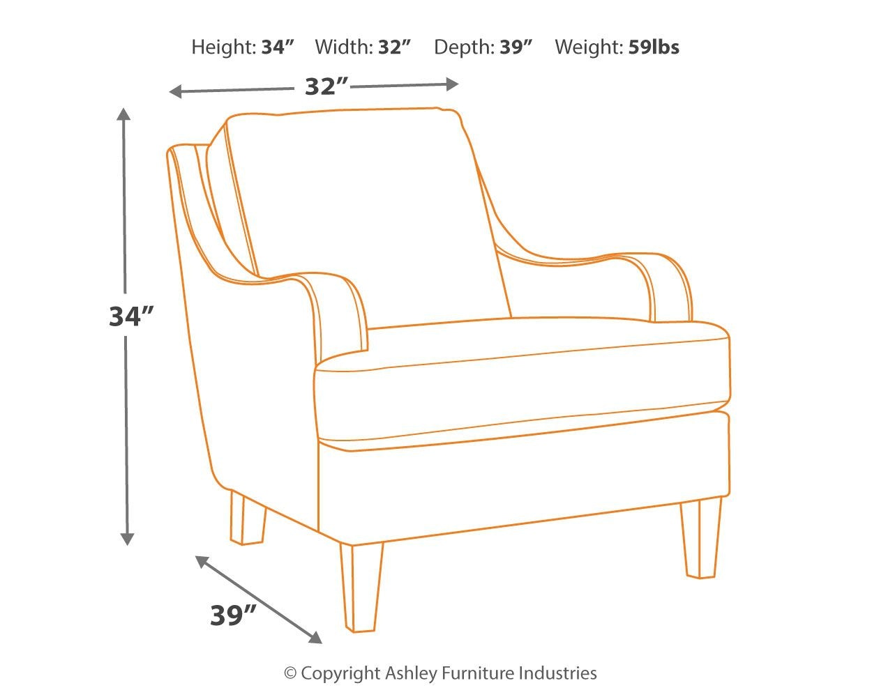 ashley tirolo accent chair